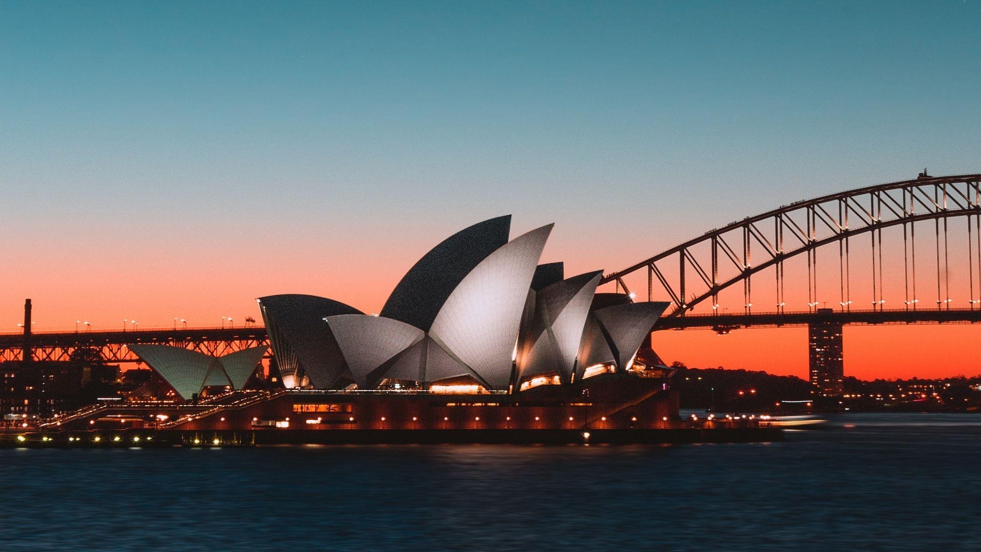 Sydney Opera House, Nacht, Stadt, Panoramablick, Architektur, 1920x1080 Full HD Desktop