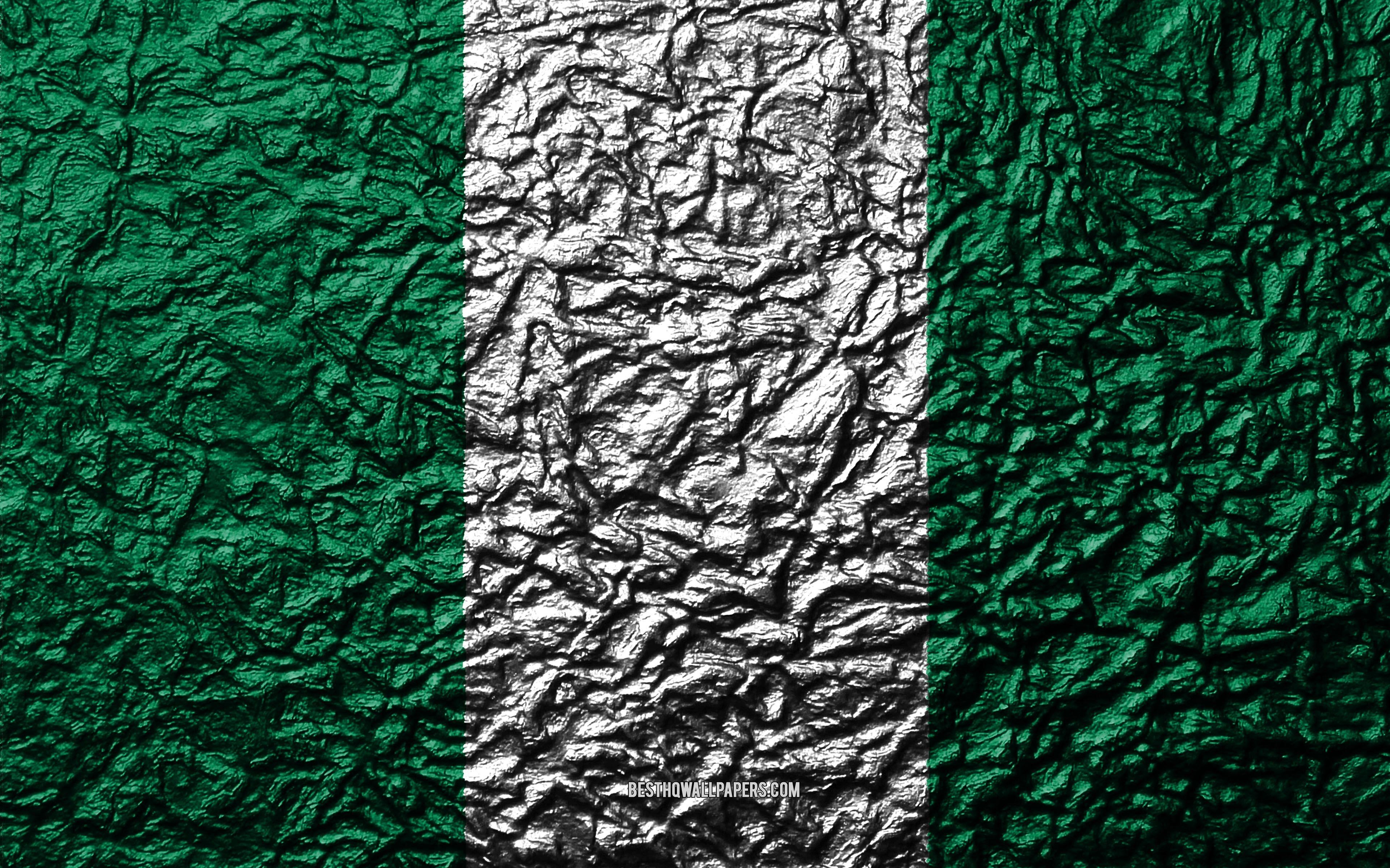 Nigeria Flagge, 4K, Stein Textur, Download, Afrika, 3840x2400 4K Desktop