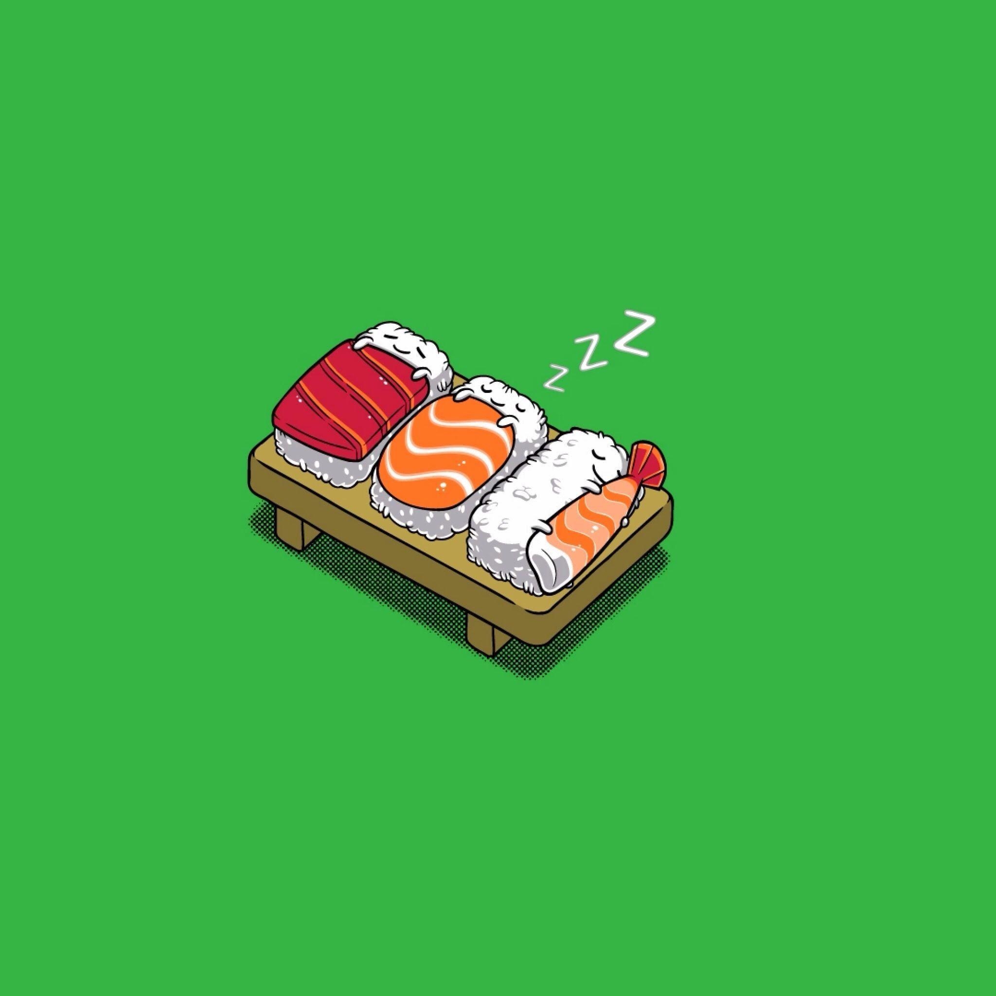 Schlafende Sushi, iPad, Hintergrund, Mobil, Essen, 2050x2050 HD Handy