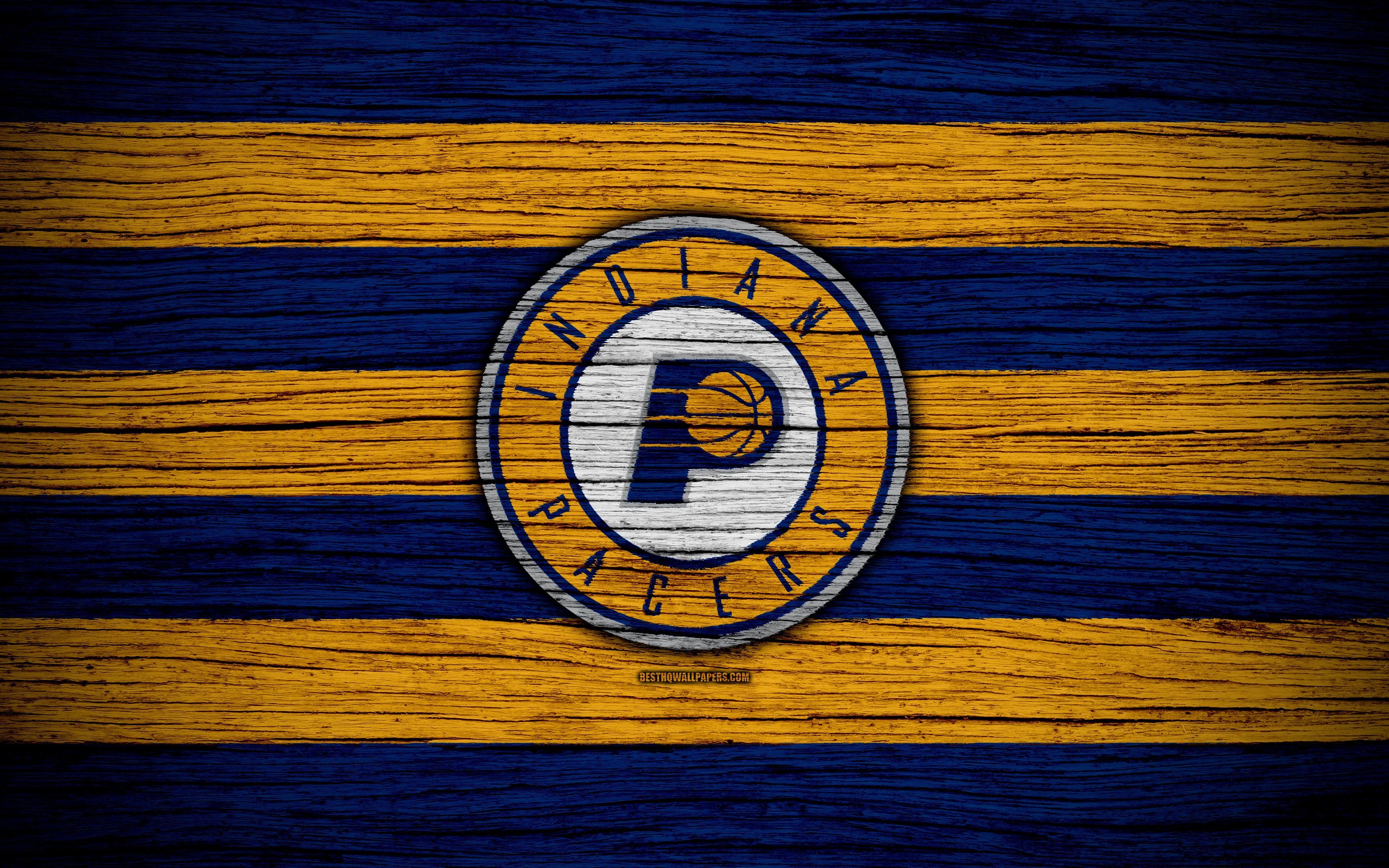 Indiana Pacers, 4K, NBA, Holztextur, Basketball, 3840x2400 4K Desktop