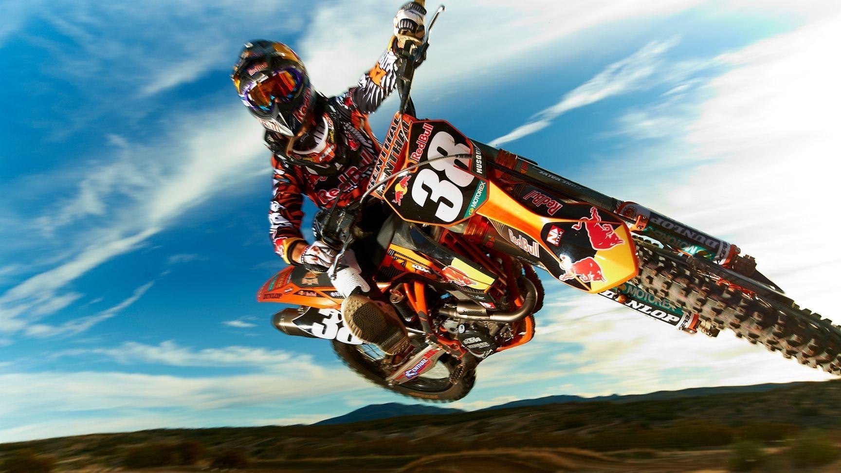 KTM, Dirtbike, blauer Himmel, zeitgenössisches Motiv, 1730x980 HD Desktop