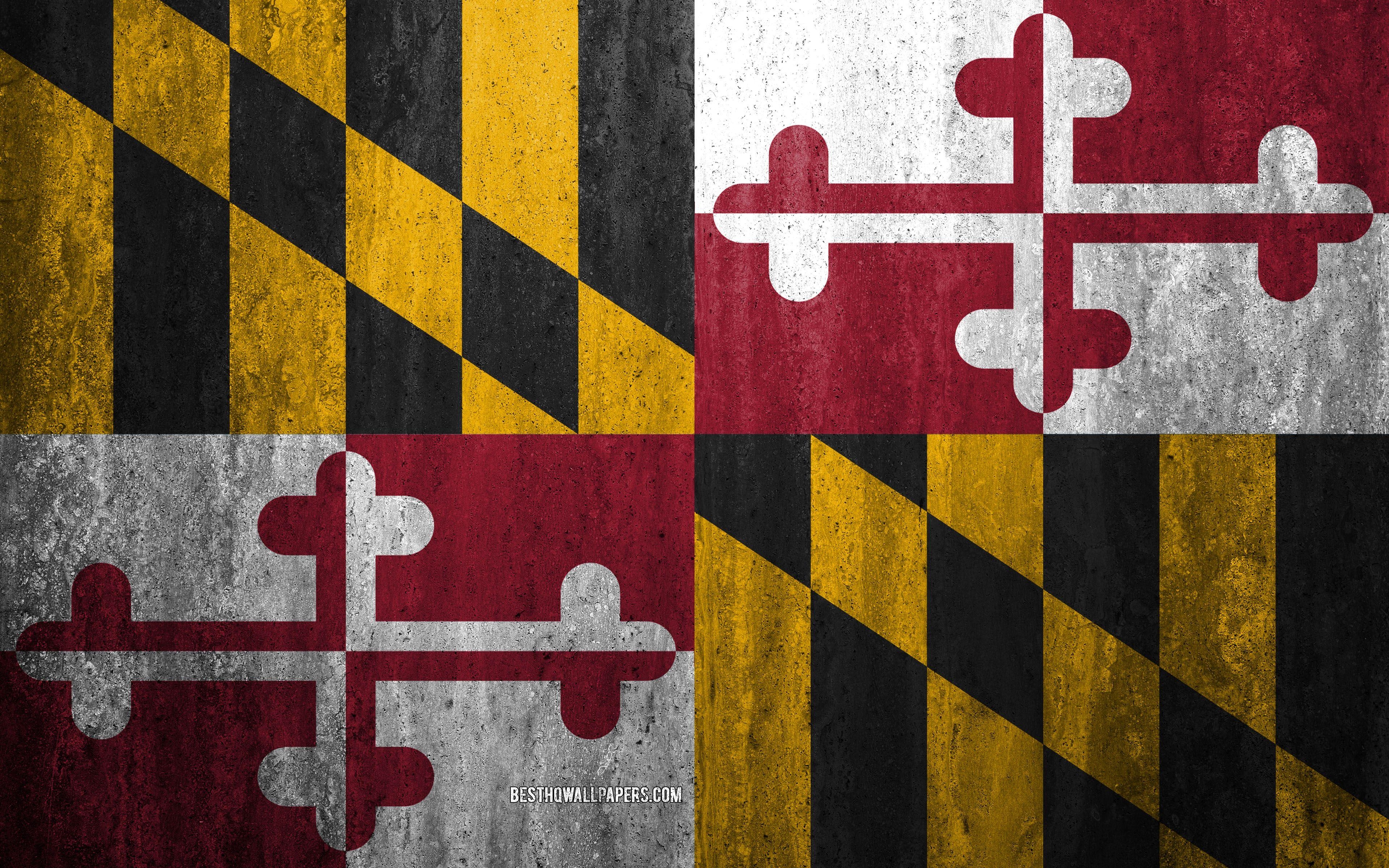 Maryland, Flagge, 4K, Stein, Download, 3840x2400 4K Desktop