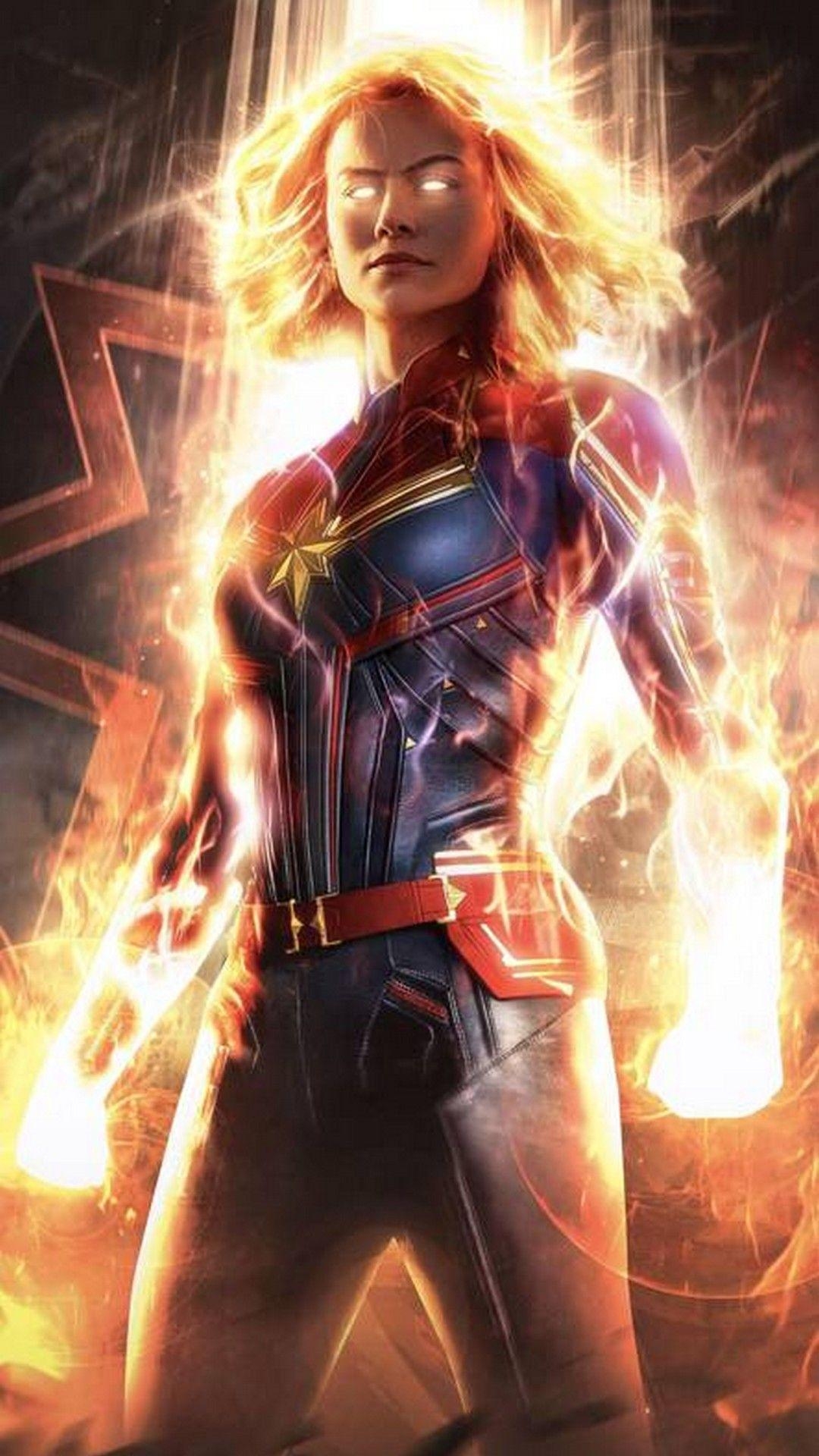 Captain Marvel, Film, Hintergrund, Brie Larson, Superheld, 1080x1920 Full HD Handy