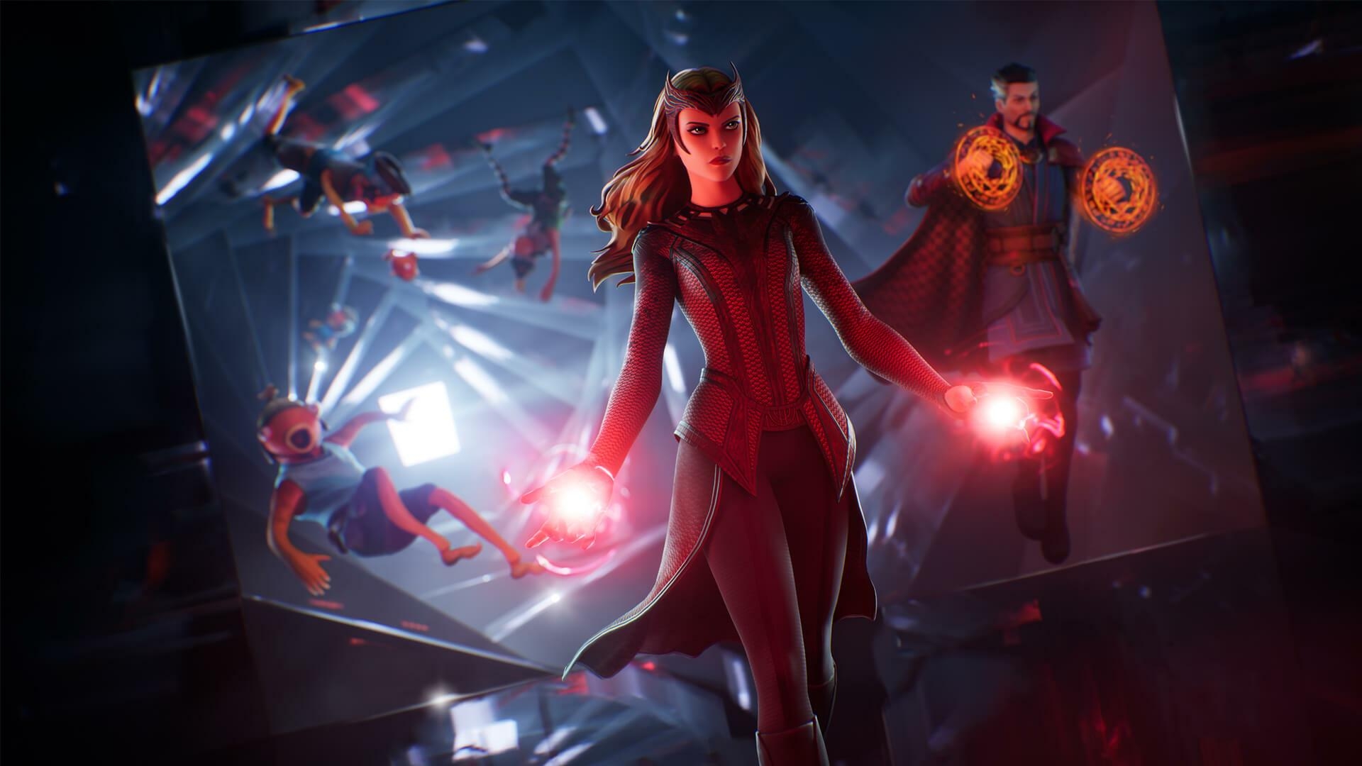 Scarlet Witch, Fortnite, Dr. Strange, 4K, Spiel, 1920x1080 Full HD Desktop