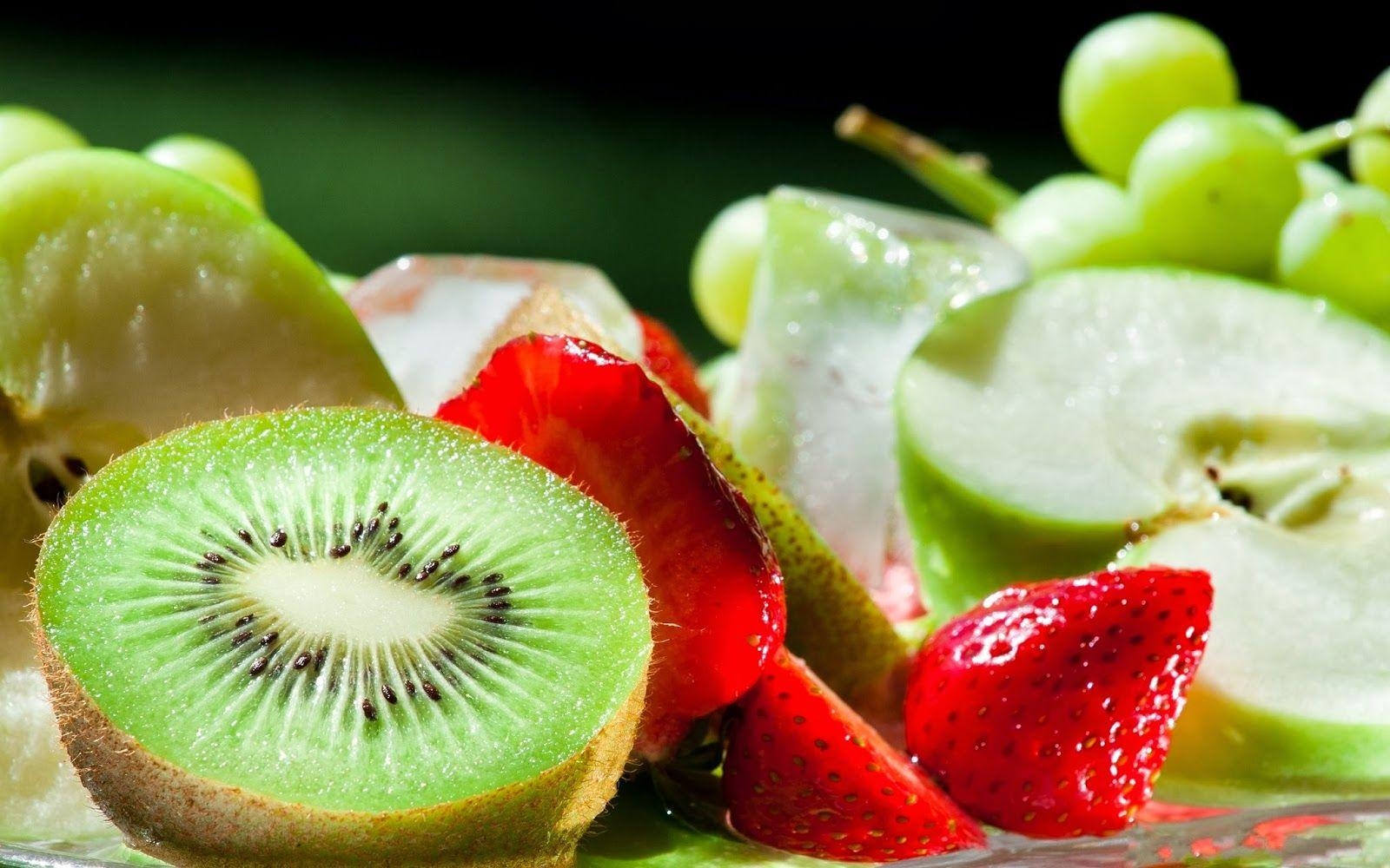 Schöne Früchte, Kiwi, Erdbeeren, Äpfel, 1600x1000 HD Desktop