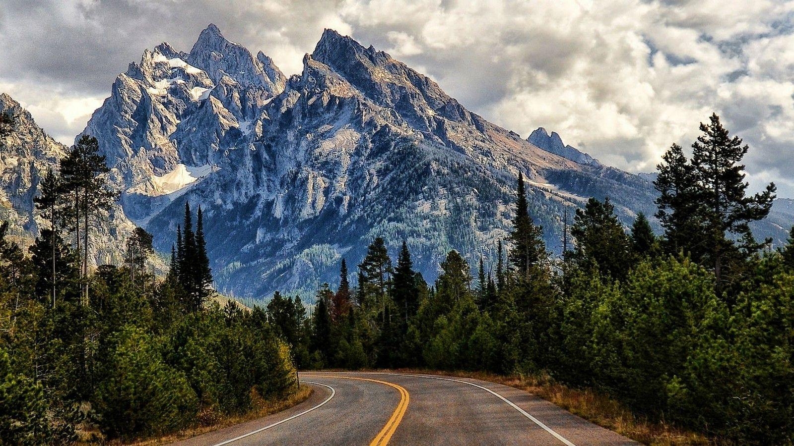 Natur, Landschaft, Berge, Straße, Bäume, 1600x900 HD Desktop