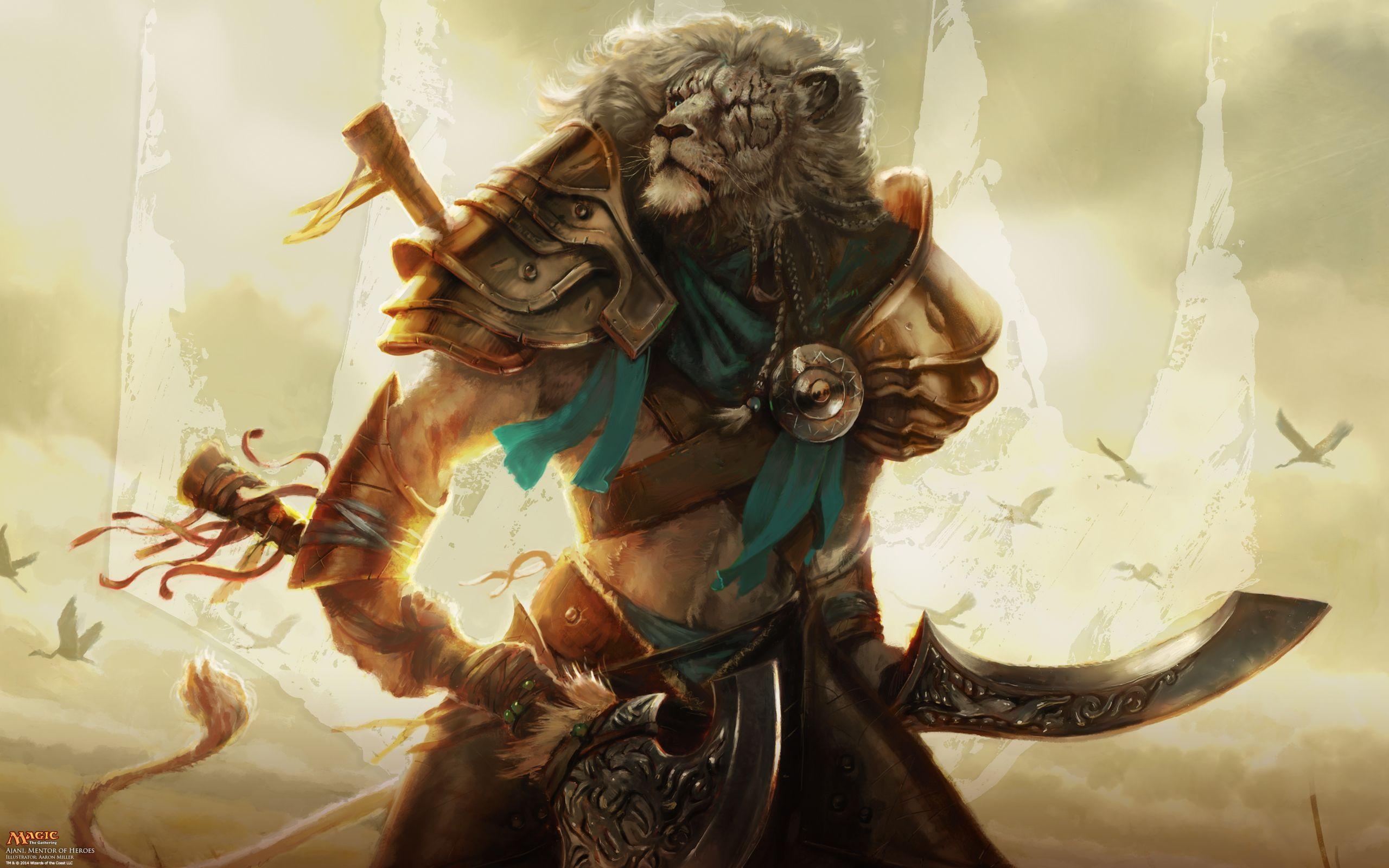 Magic: The Gathering, Ajani, Helden-Mentor, Legendäre Karten, Kartenspiel, 2560x1600 HD Desktop