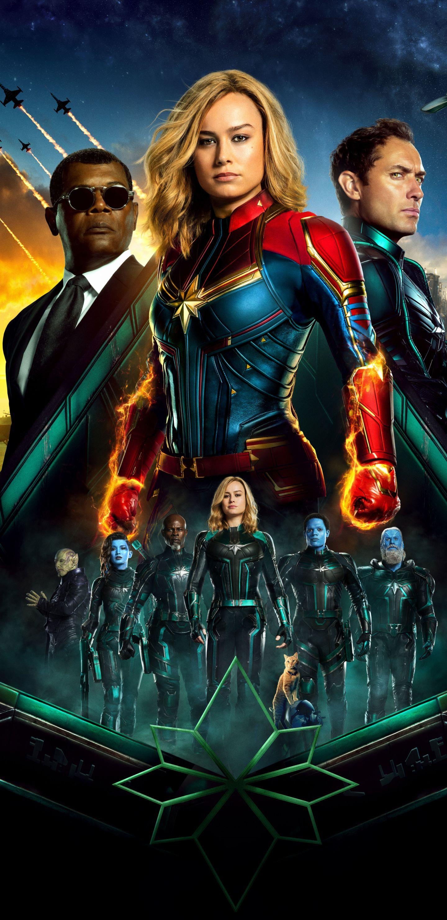 Captain Marvel, Superhelden, Samsung Galaxy, Note, Film, 1440x2960 HD Handy