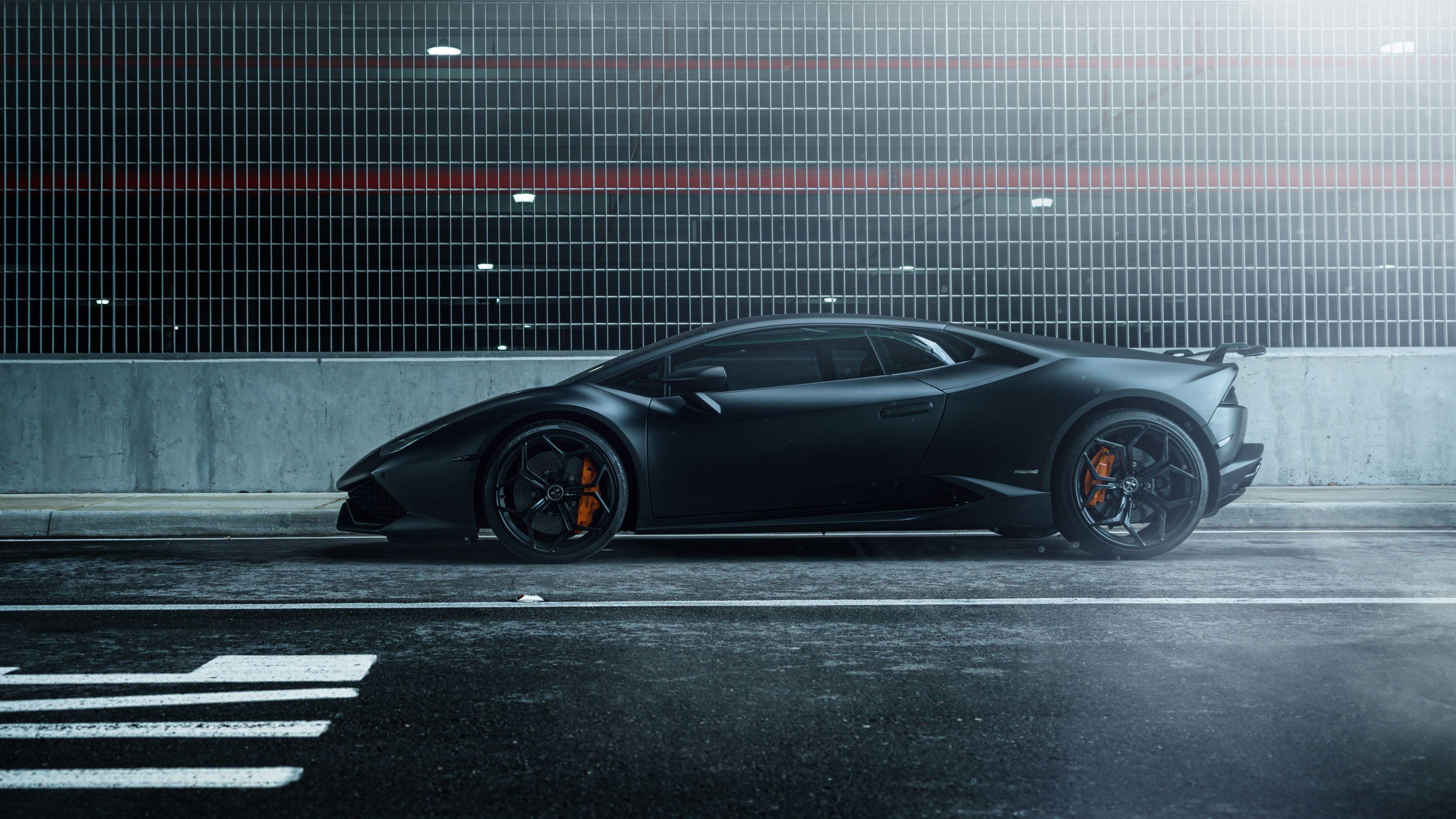 Lamborghini Huracan, Vellano MC, Mattschwarz, Edles Auto, 4K Bild, 3840x2160 4K Desktop