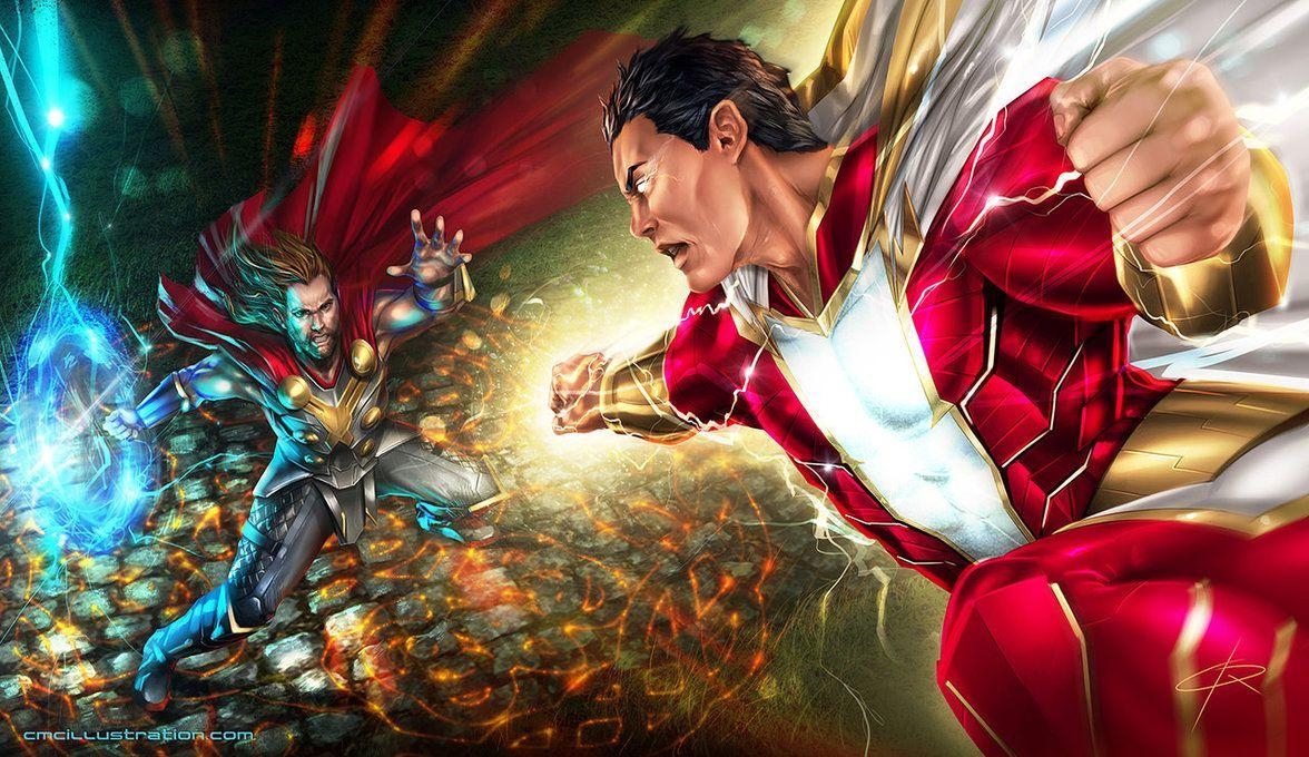 Shazam, Thor, Superheldenduell, DC Comics, Marvel, 1180x680 HD Desktop