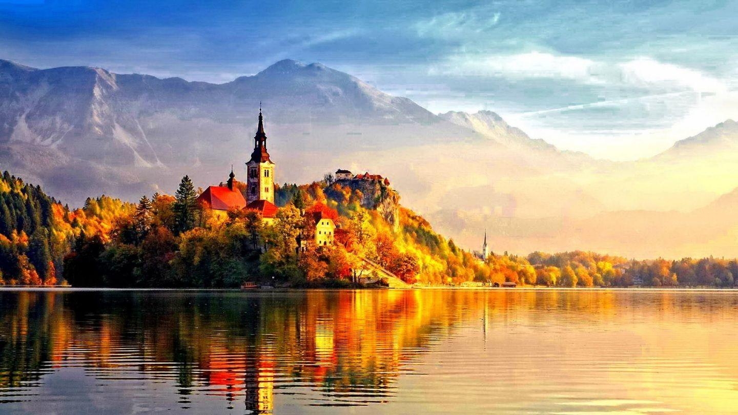 Herbst, Natur, Blätter, goldene Jahreszeit, Landschaft, 1440x810 HD Desktop