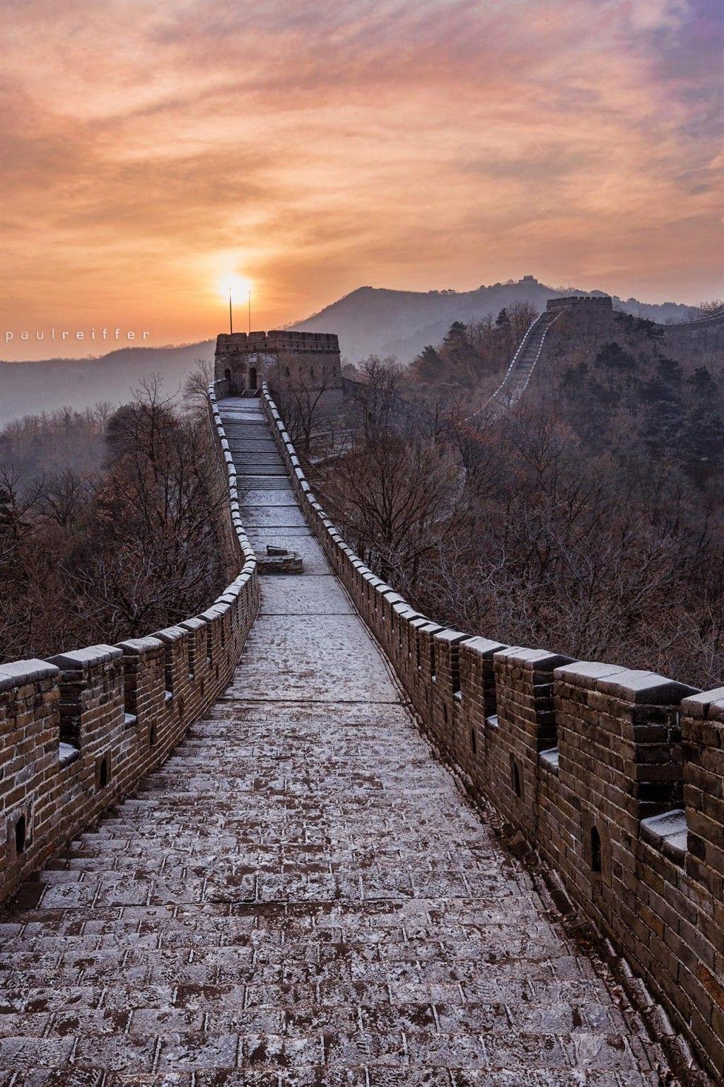 Große Mauer, Sonnenaufgang, China, Reisen, Bild, 1030x1540 HD Handy