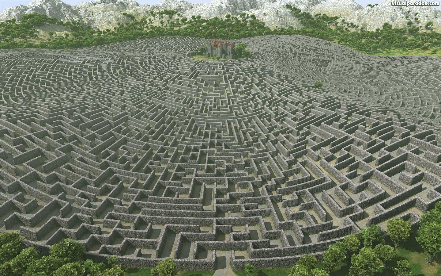 Labyrinth, Struktur, kreativ, detailliert, Herausforderung, 1440x900 HD Desktop