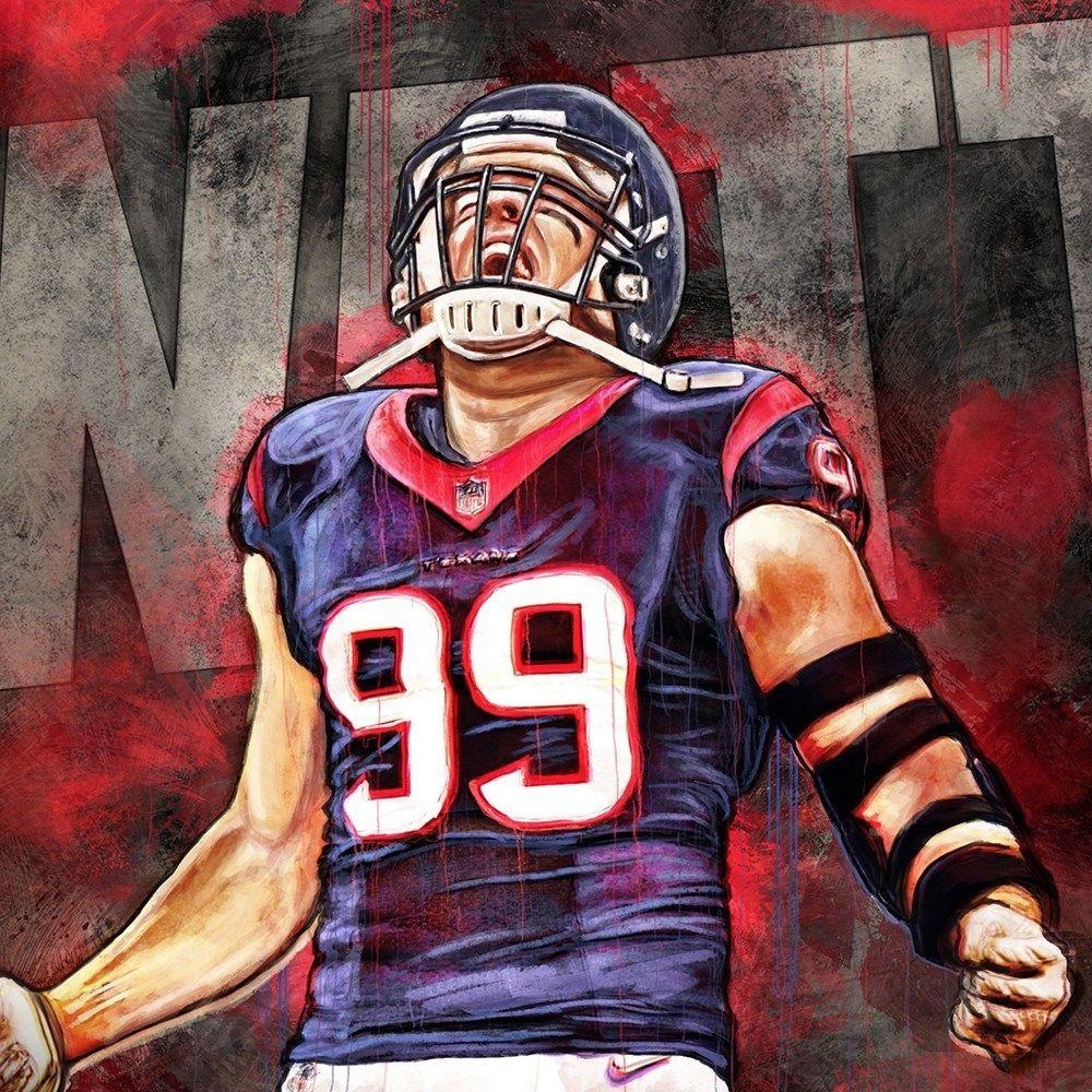 JJ Watt, Houston Texans, Pick 6, American Football, Hintergrund, 1000x1000 HD Handy