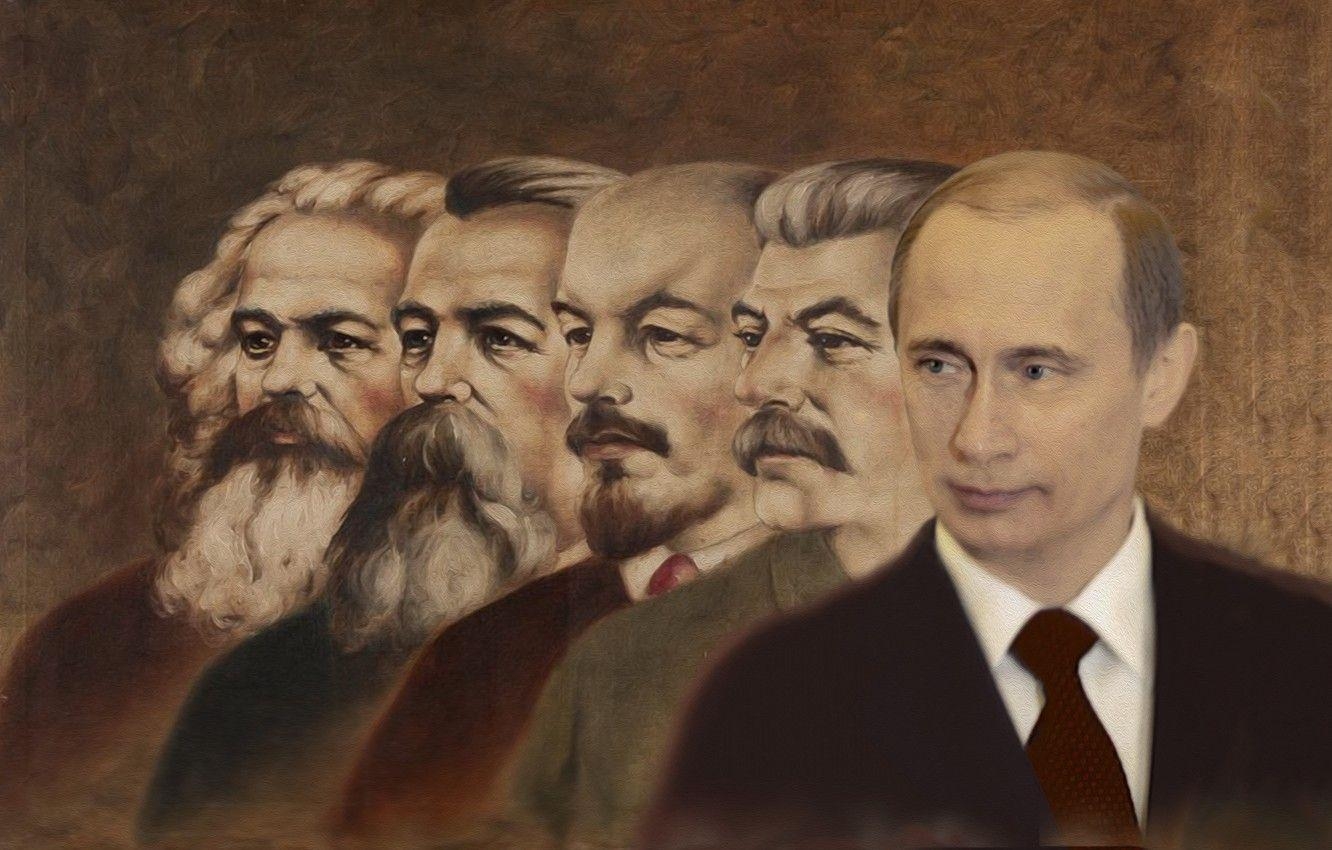 Putin, Marx, Stalin, Lenin, Engels, Historisch, 1340x850 HD Desktop