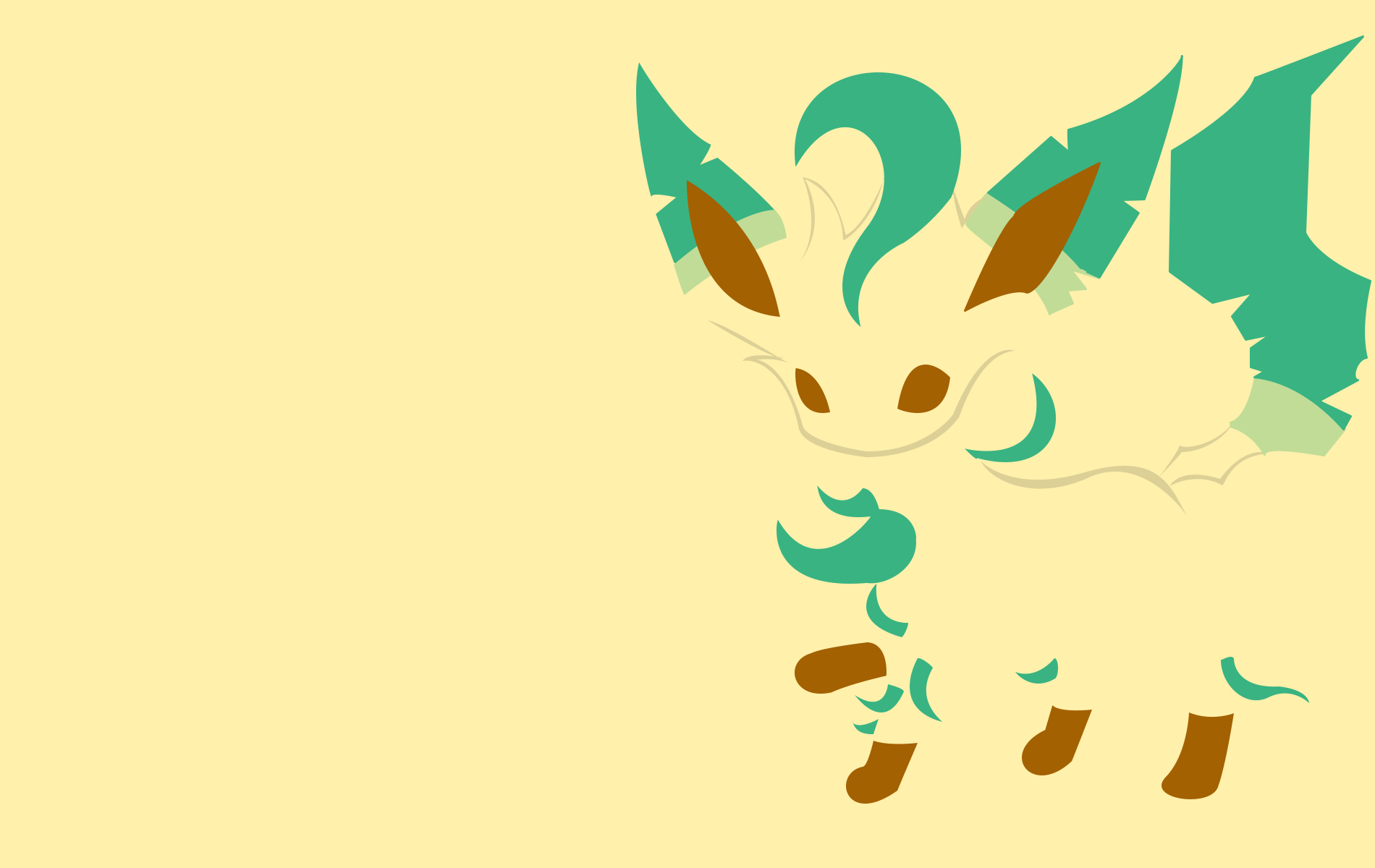 Leafeon, Anime, Hintergrund, Pokémon, Kunst, 1900x1200 HD Desktop