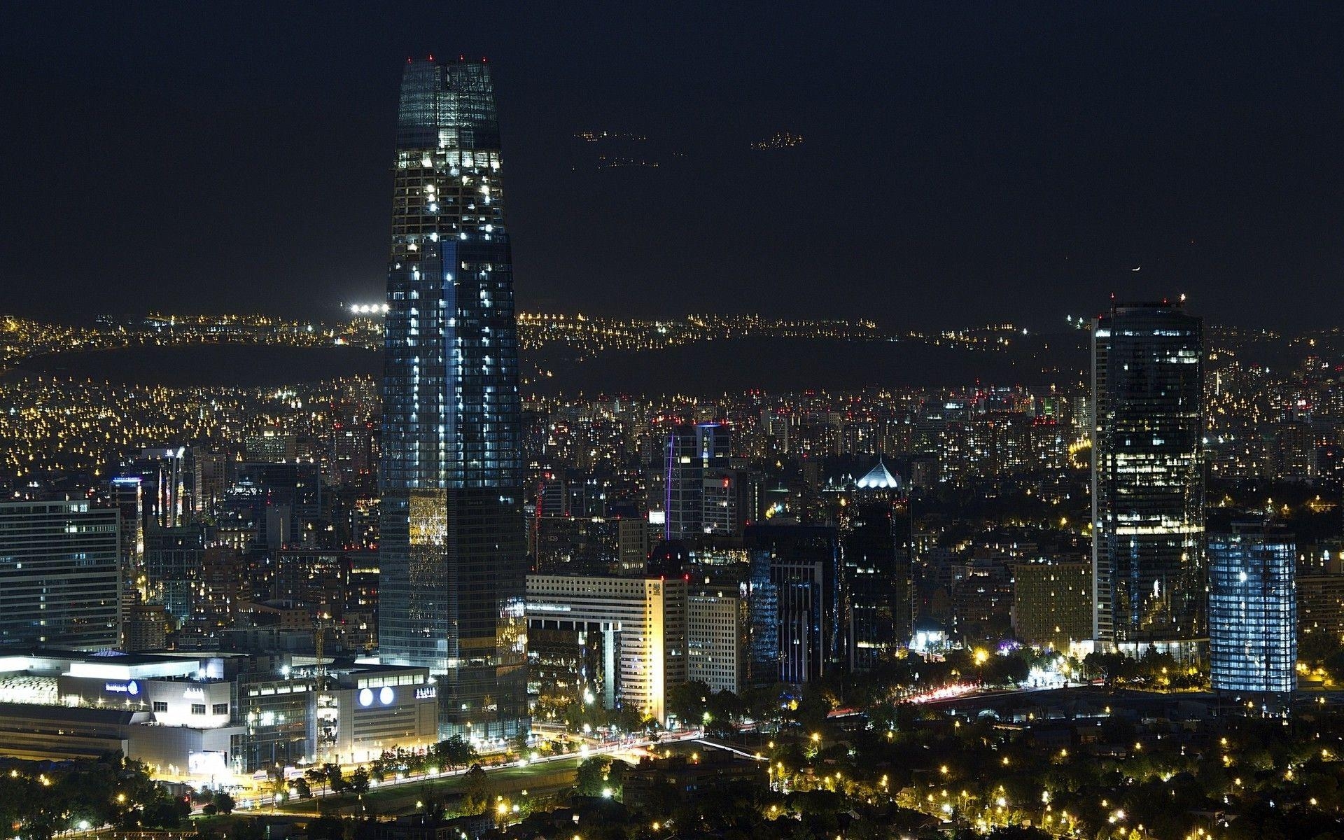 Santiago, Nacht, Stadtszene, Modern, Architektur, 1920x1200 HD Desktop