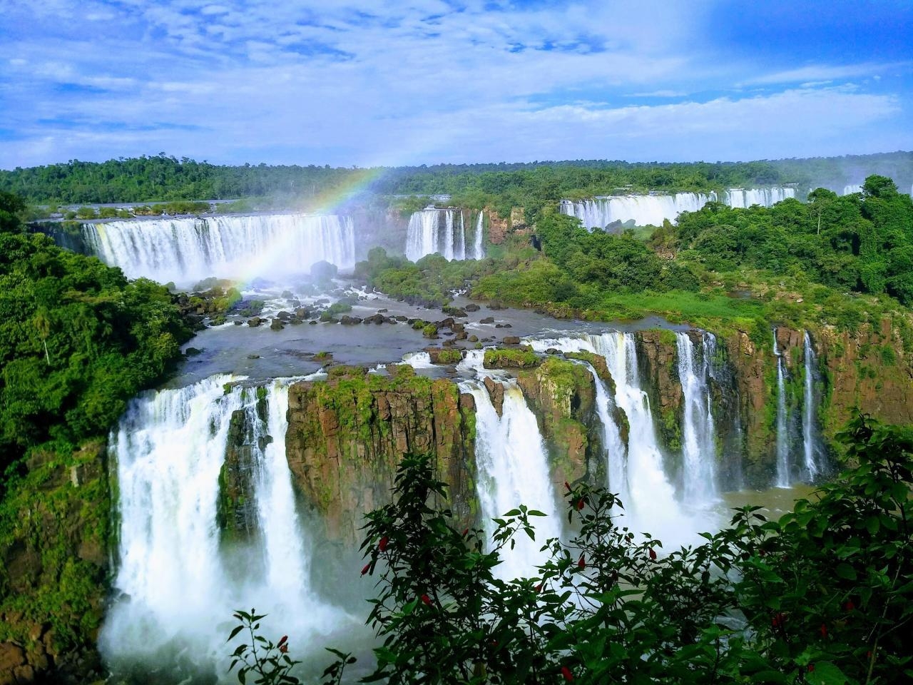 Weltgrößte, Wasserfallanlage, Herrliche, Sicht, Iguazú, 1280x960 HD Desktop