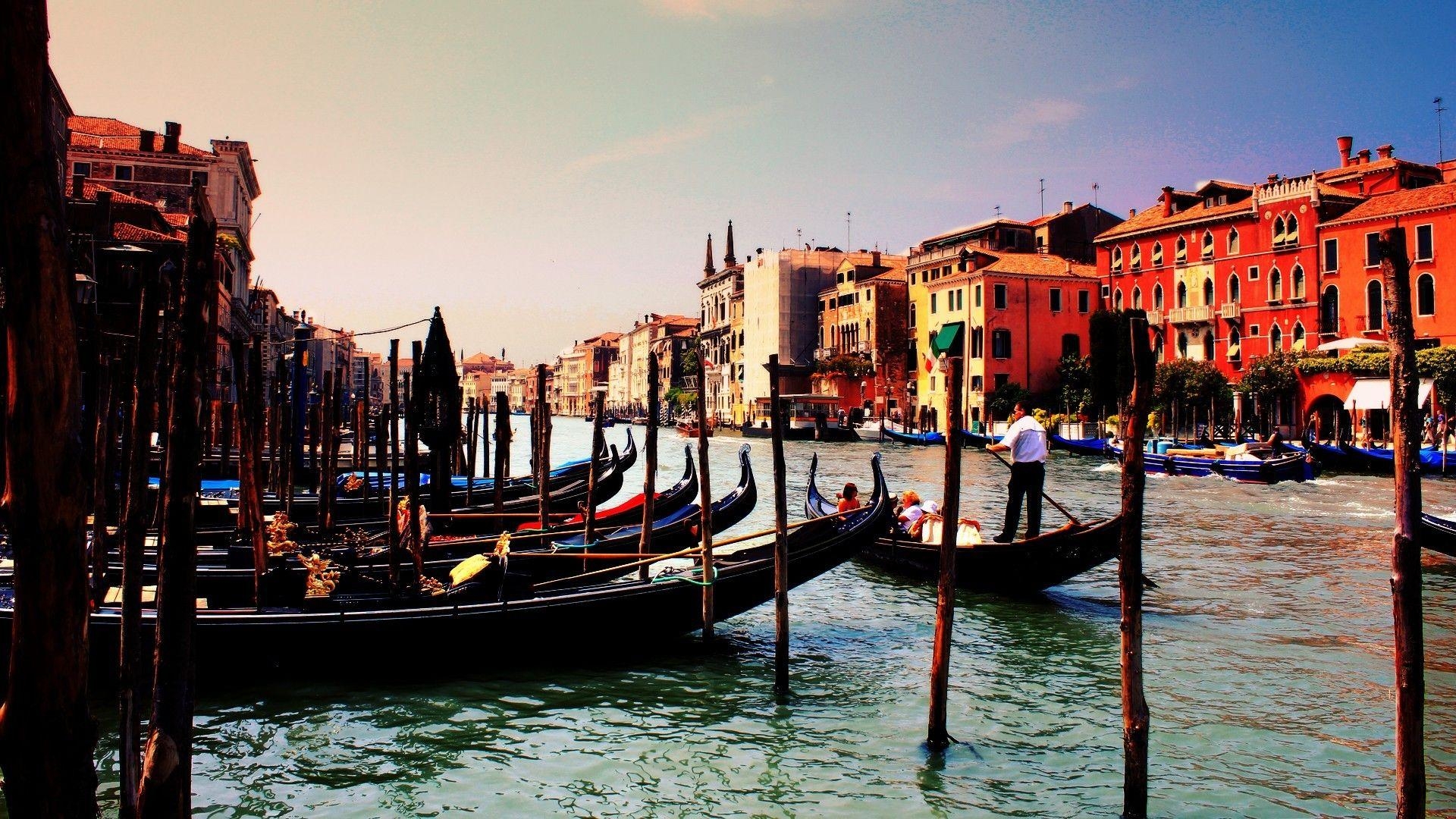 Venedig, Gondel, Fluss, Bild, Italien, 1920x1080 Full HD Desktop