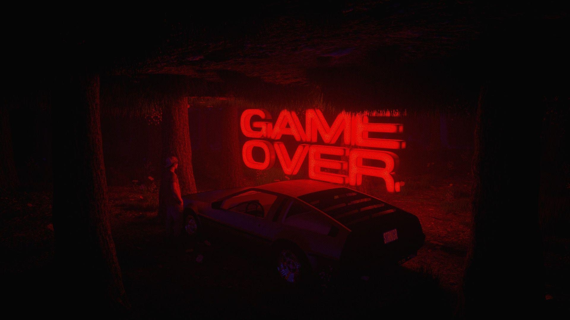 Game Over, 1920x1080, HD Design, Retro-Stil, Kunstgrafik, 1920x1080 Full HD Desktop