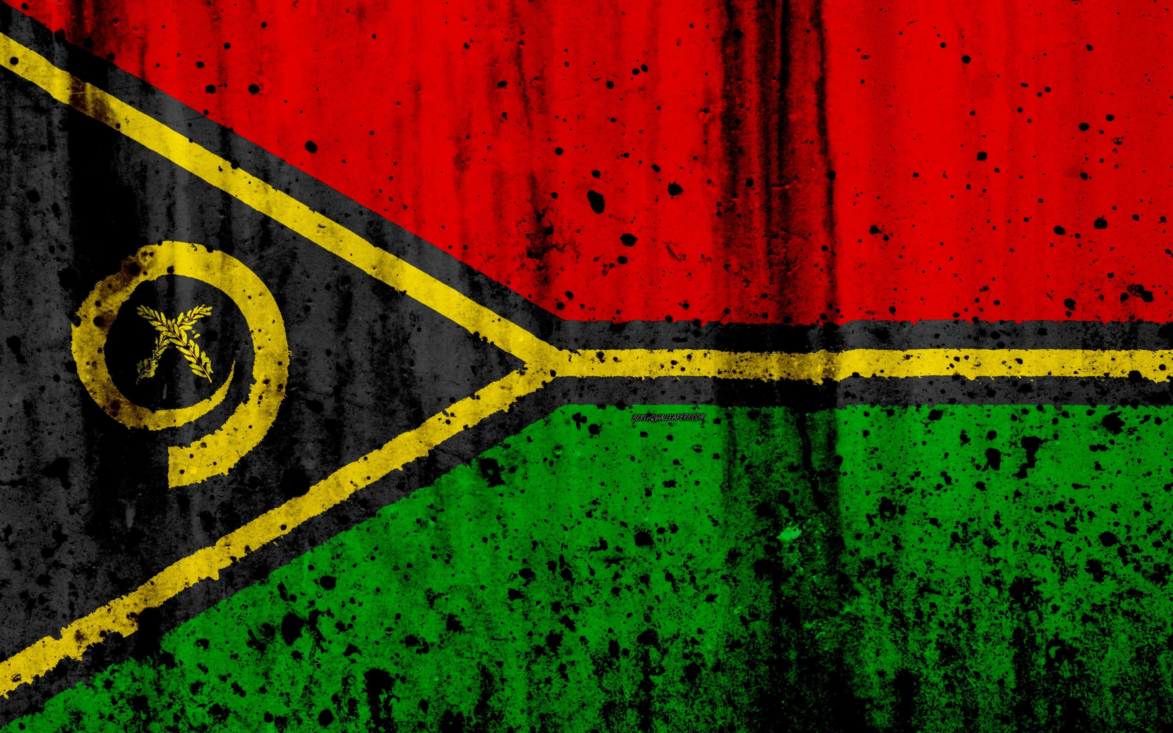 Vanuatu Reisen, Kostenlose Flagge, 4K Vanuatu, Grunge Look, Desktop Bild, 3840x2400 4K Desktop