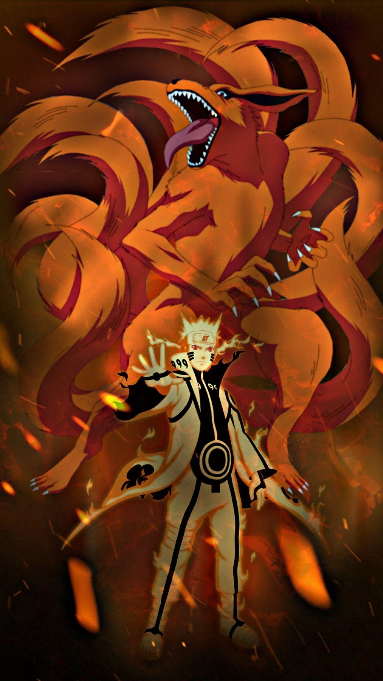 Naruto, Kurama, Kyubi, SechsWegeModus, Anime, 1290x2290 HD Handy