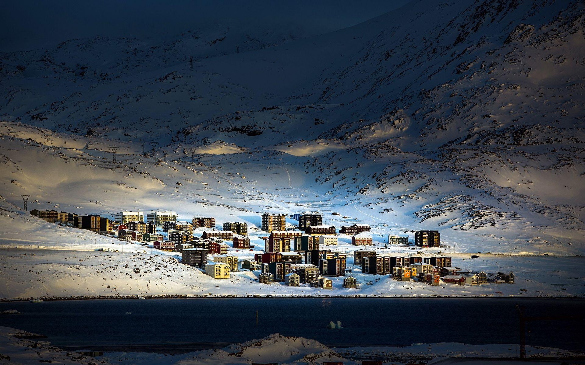 Nuuk, Grönland, Schnee, Städte, Arktis, 1920x1200 HD Desktop