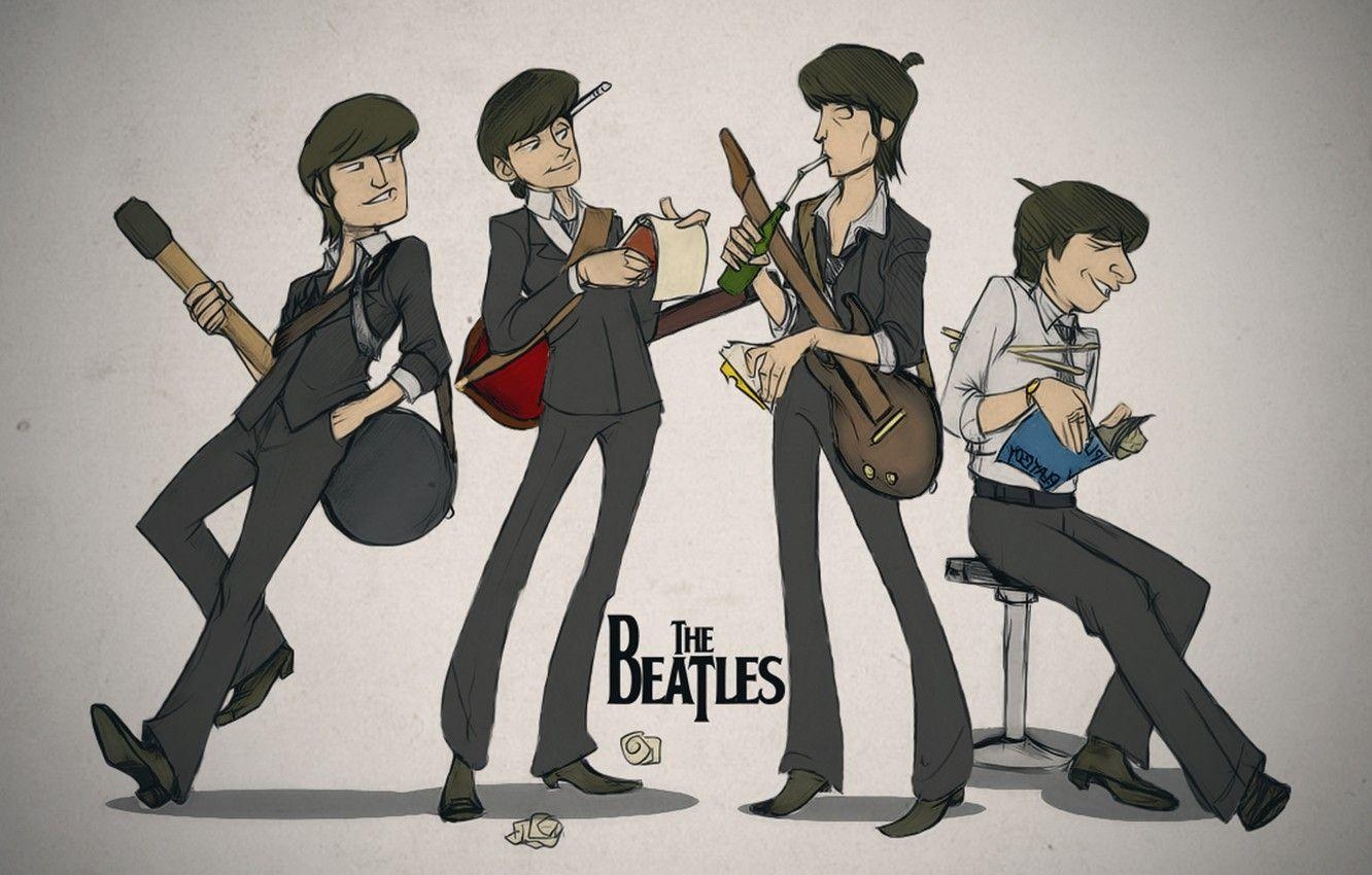 Gitarre, Kunst, Beatles, Lennon, Ringo Starr, 1340x850 HD Desktop