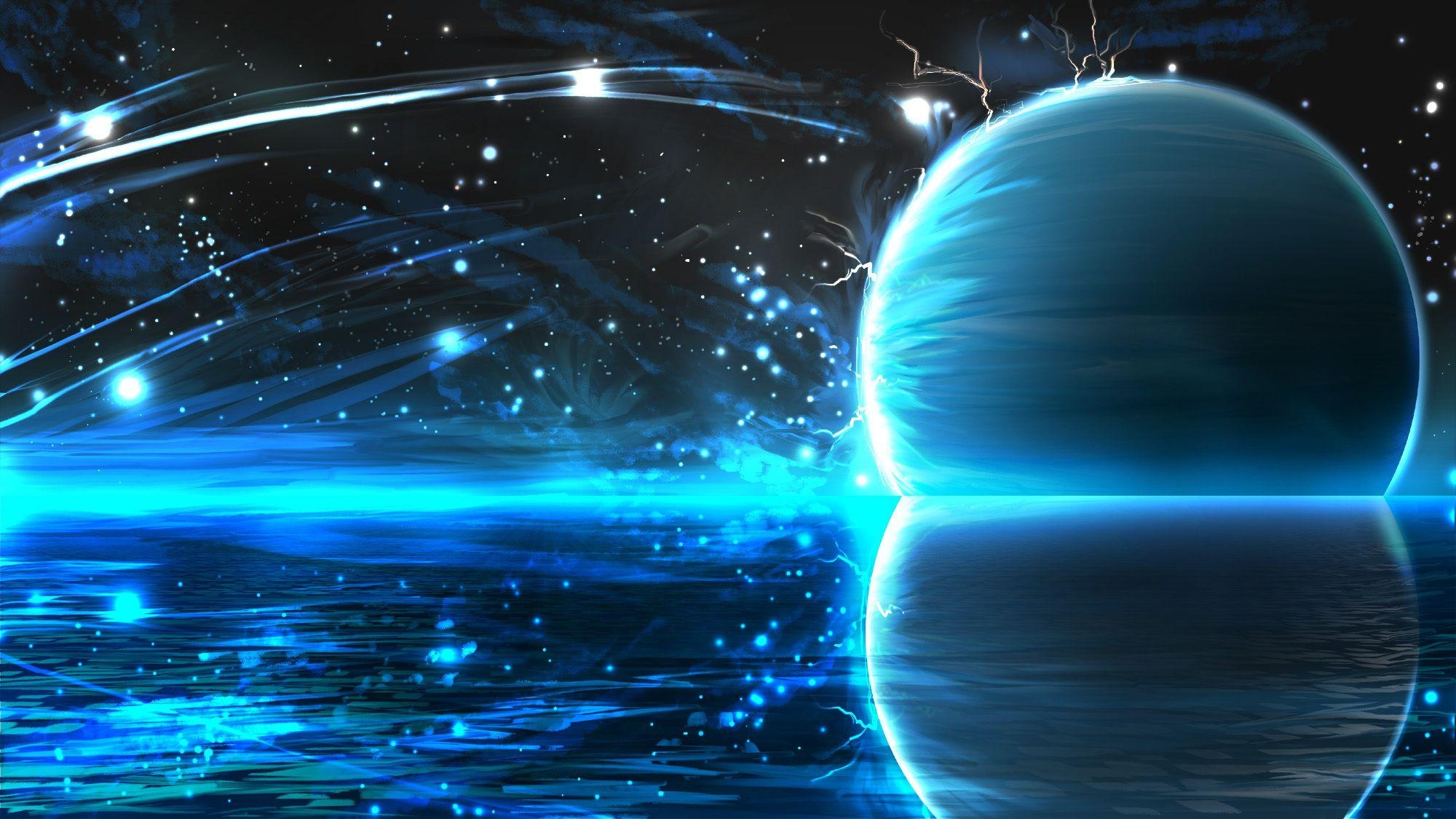 Neptun, HD, Anime, Planeten, Kunst, 2000x1130 HD Desktop