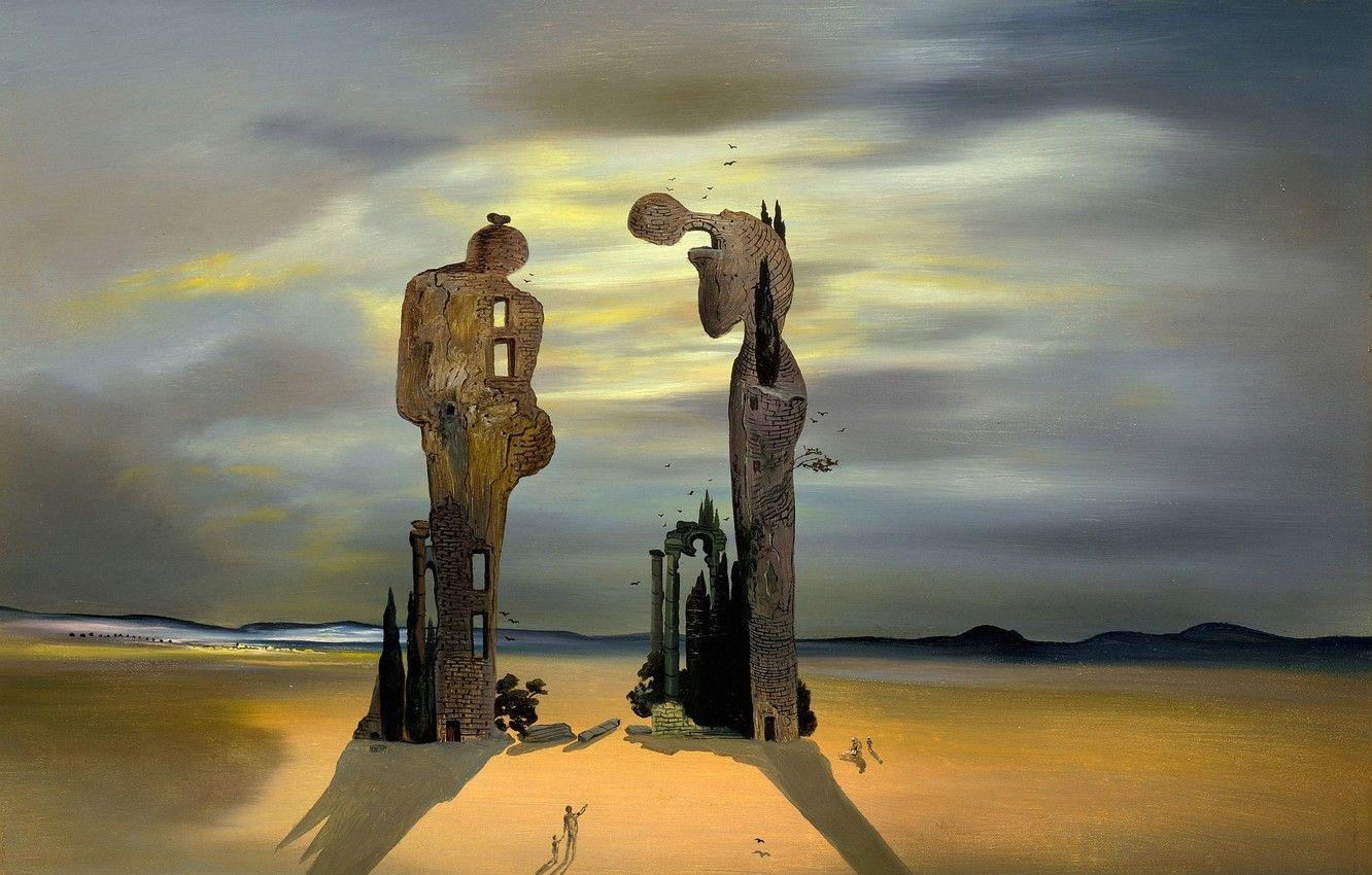 Surrealismus Bild, Salvador Dalí, Kunst, Fantasie, Gemälde, 1340x850 HD Desktop