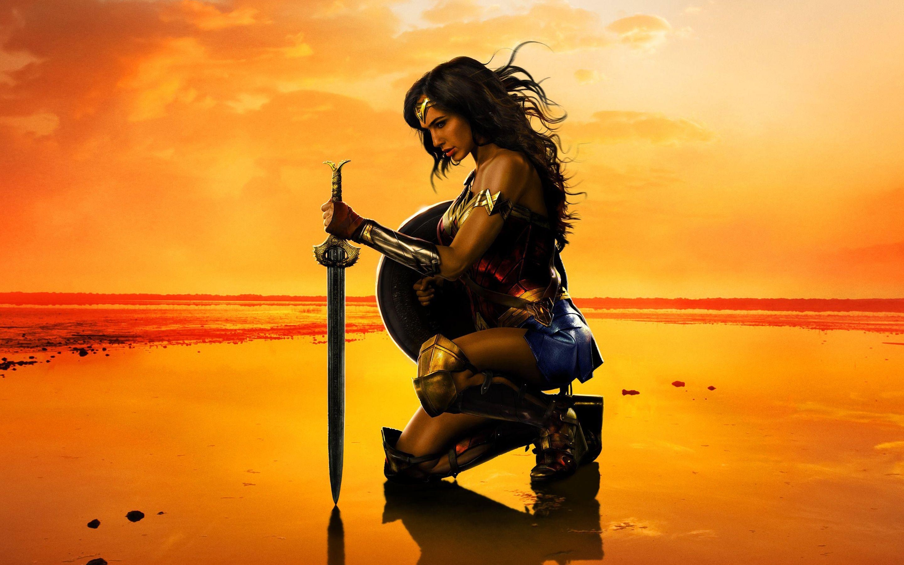 Gal Gadot, Wonder Woman, Hintergrund, Film, Bild, 2880x1800 HD Desktop