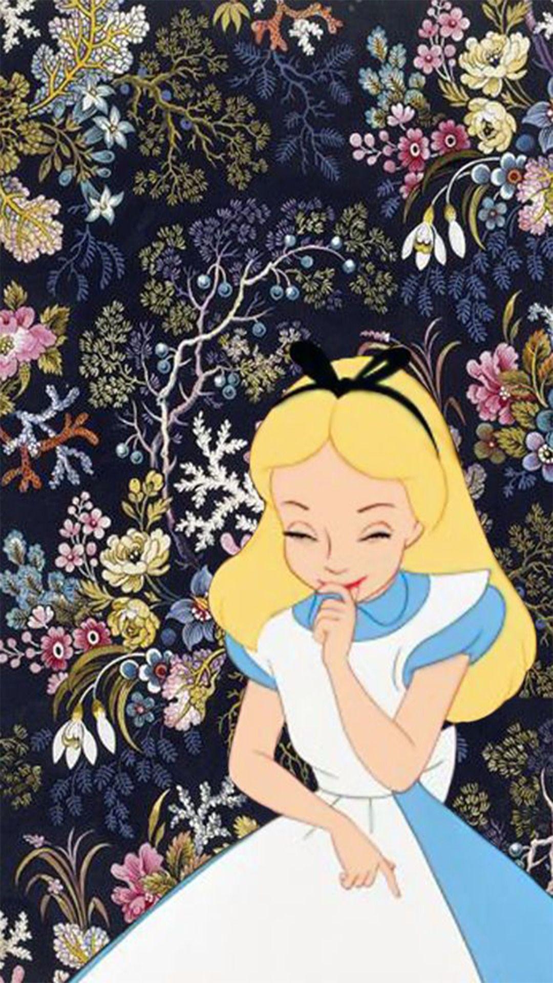 Alice im Wunderland, iPhone, Hintergrund, Disney, Cartoon, 1080x1920 Full HD Handy