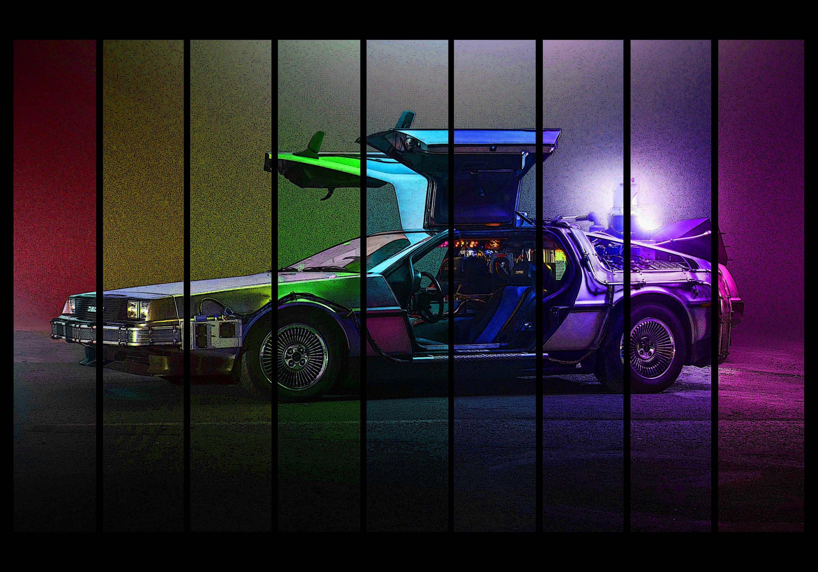 DeLorean, Regenbogen, HD, Auto, Klassiker, 2840x1990 HD Desktop