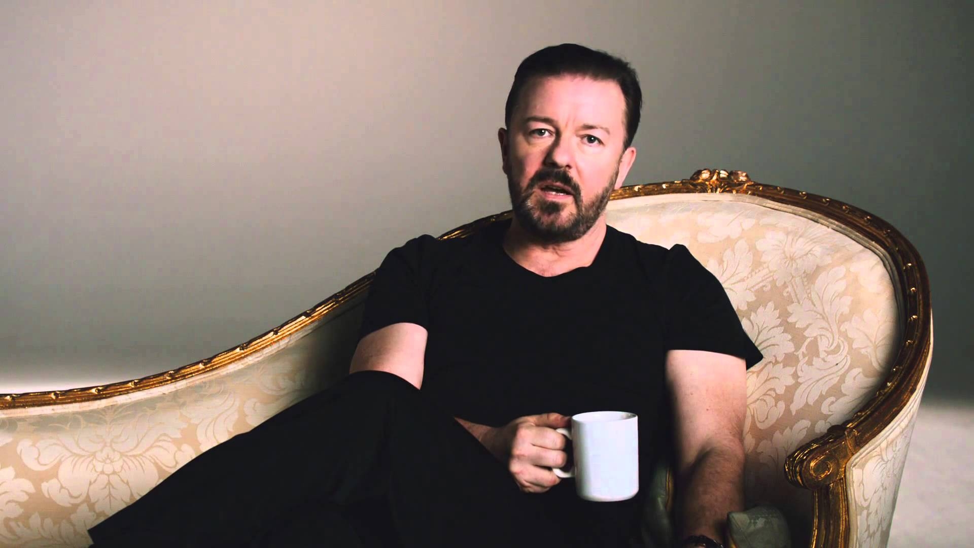 Ricky Gervais, Minimalistische Werbung, Netflix, Australien, Promi, 1920x1080 Full HD Desktop