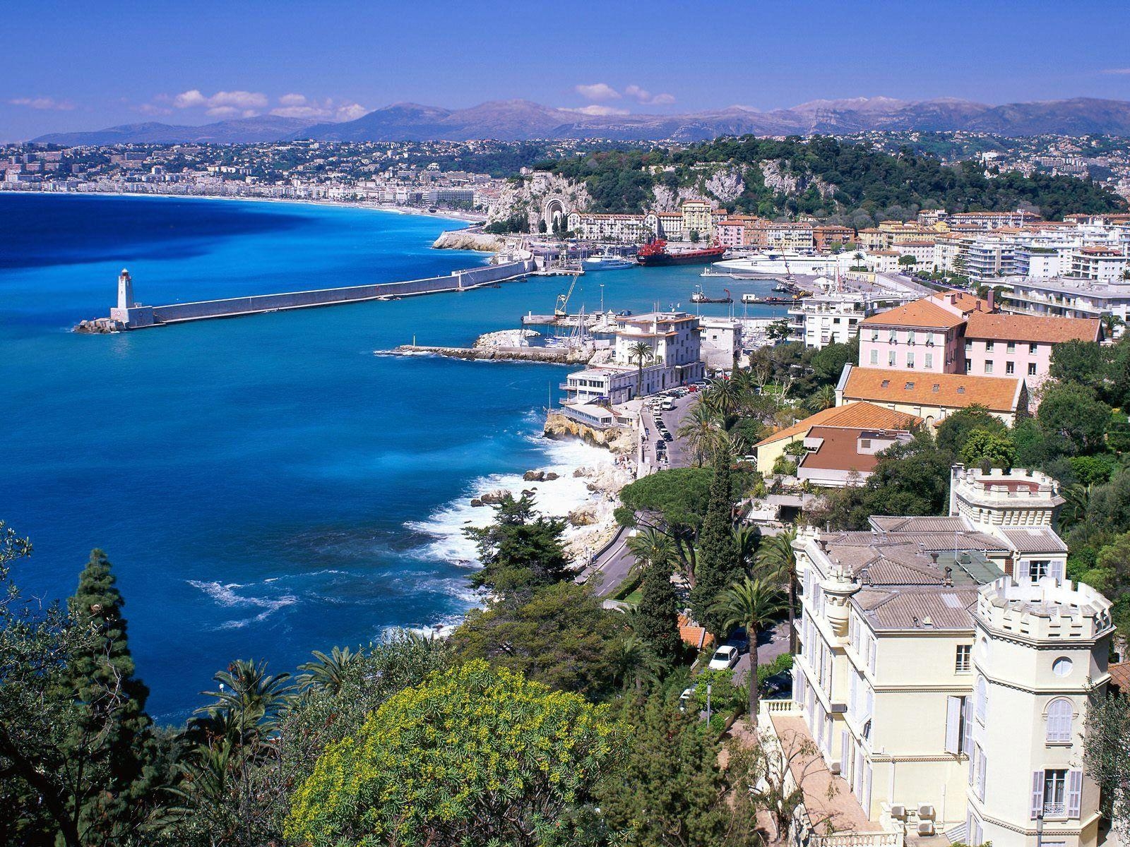 Küstenblick, Nizza, Frankreich, Meer, Panorama, 1600x1200 HD Desktop