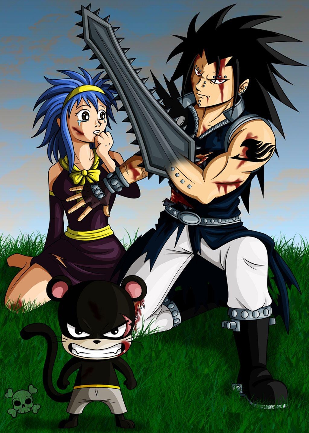 Fairy Tail, Gajeel Redfox, Levy Mcgarden, Pantherlily Fairy Tail Lily 1030x1440