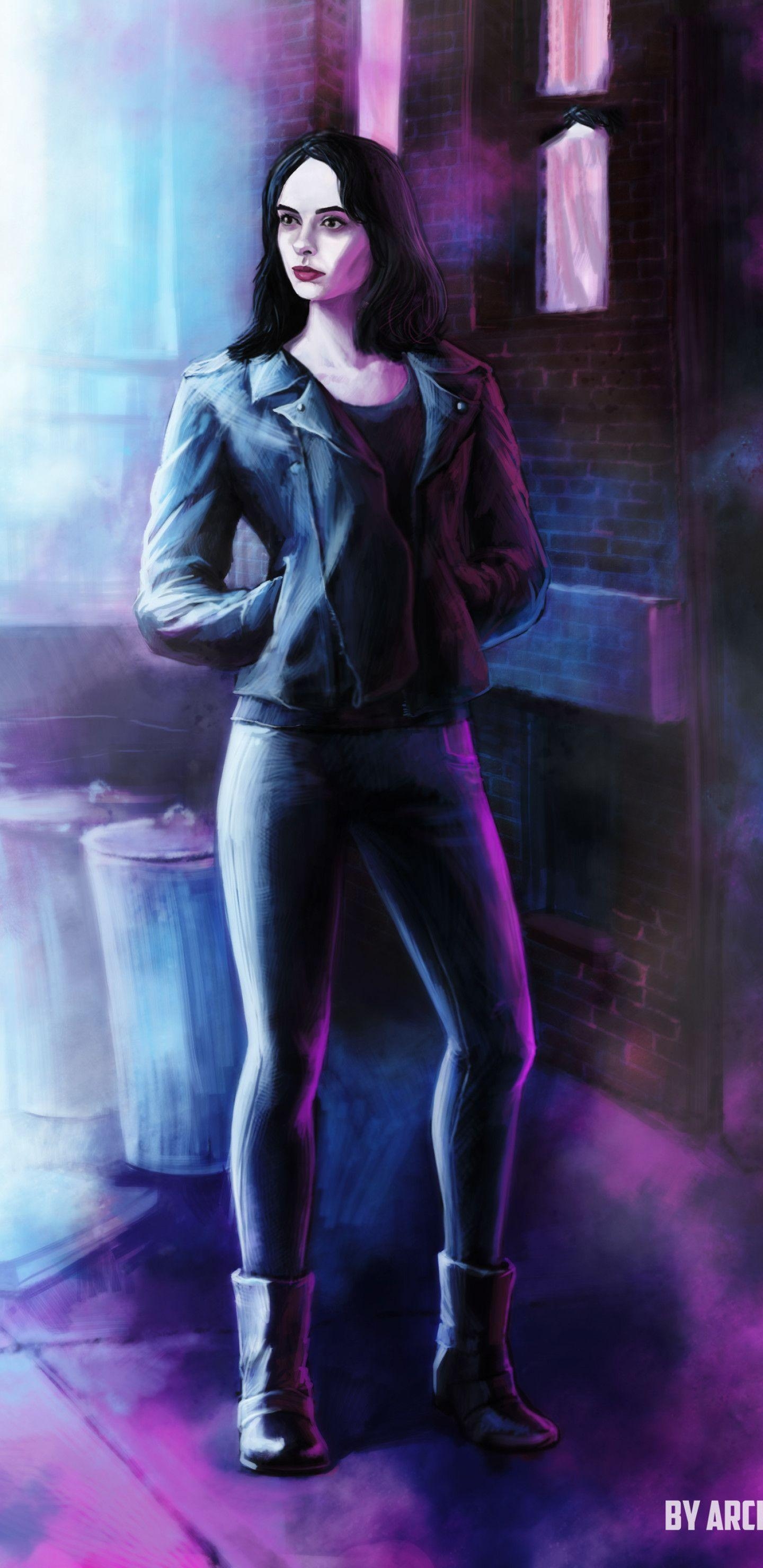 Jessica Jones, Defenders, Kunstwerk, Samsung Galaxy, Marvel, 1440x2960 HD Handy