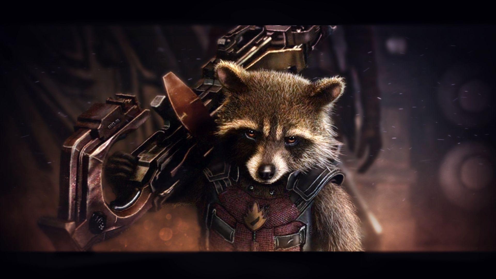 Rocket Raccoon, Marvel, Filme, Hintergrund, Kunst, 1920x1080 Full HD Desktop