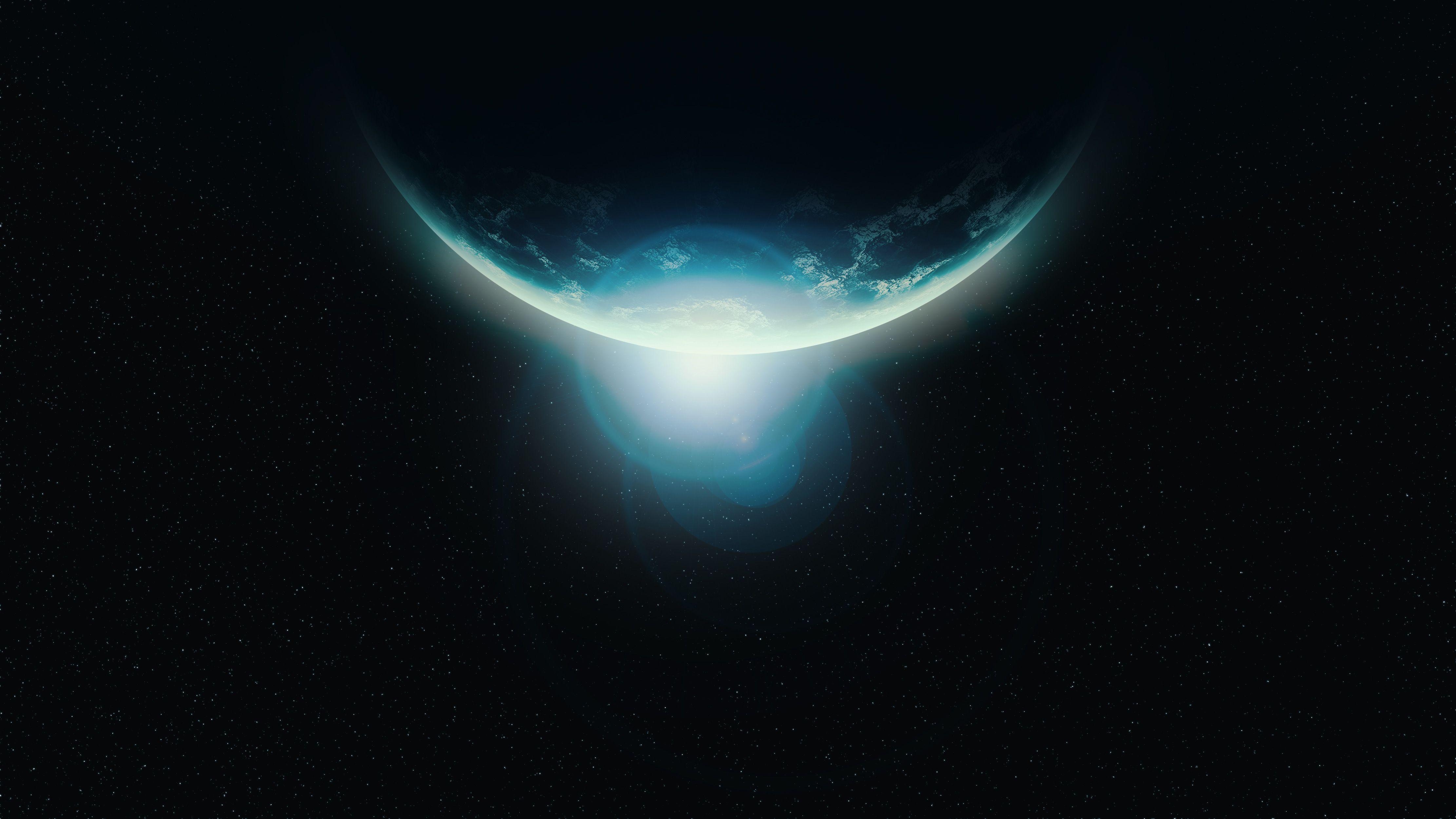 Sci-Fi, Planet, Universum, Sterne, Linseneffekt, 4450x2500 4K Desktop