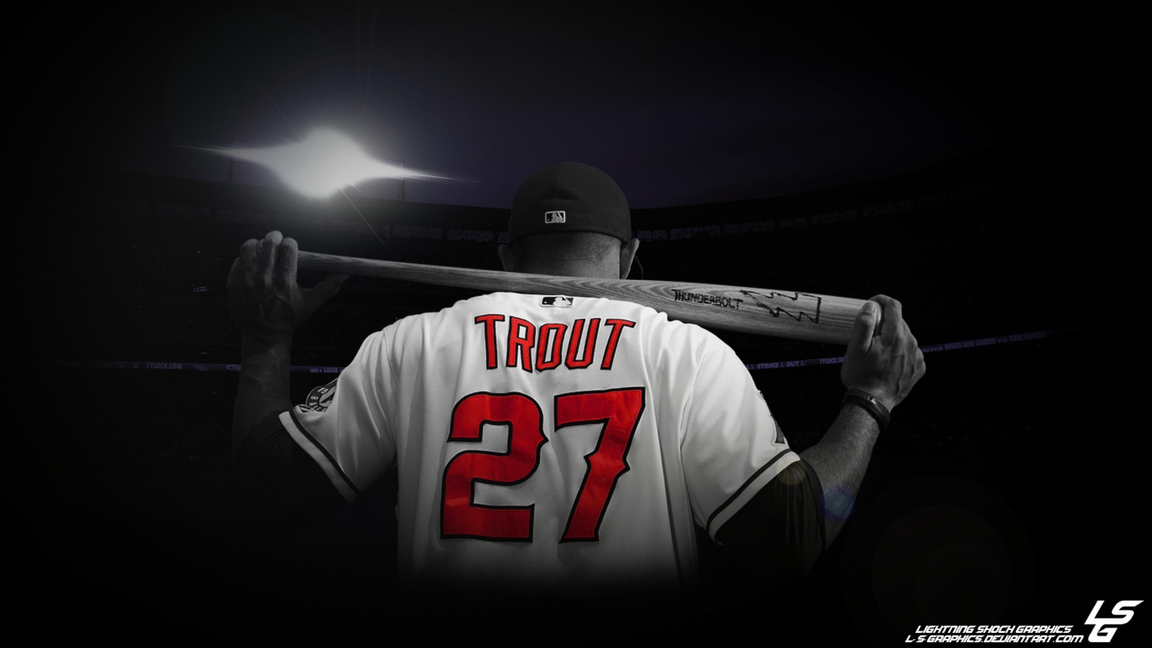 Mike Trout, Hintergrund, Los Angeles, Angels, Baseball, 3840x2160 4K Desktop