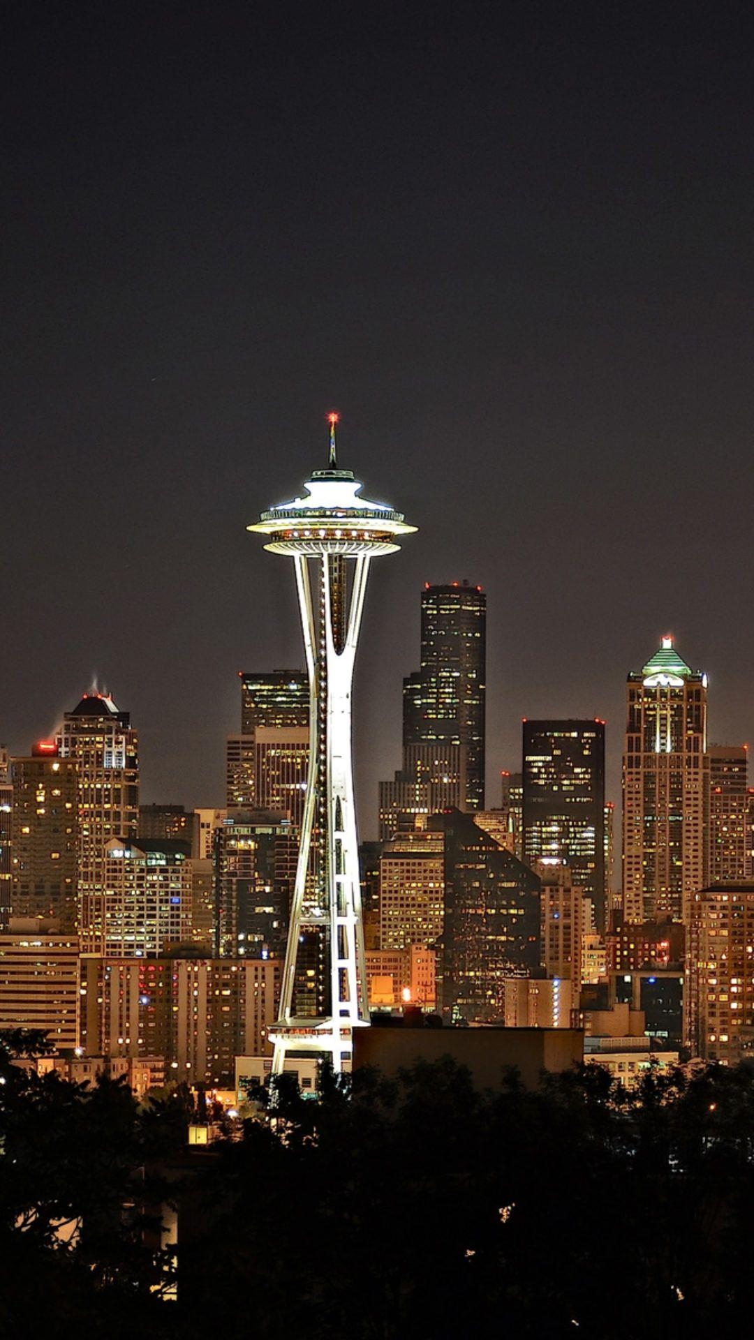 Seattle, Hintergrund, Stadt, Space Needle, Reisen, 1080x1920 Full HD Handy