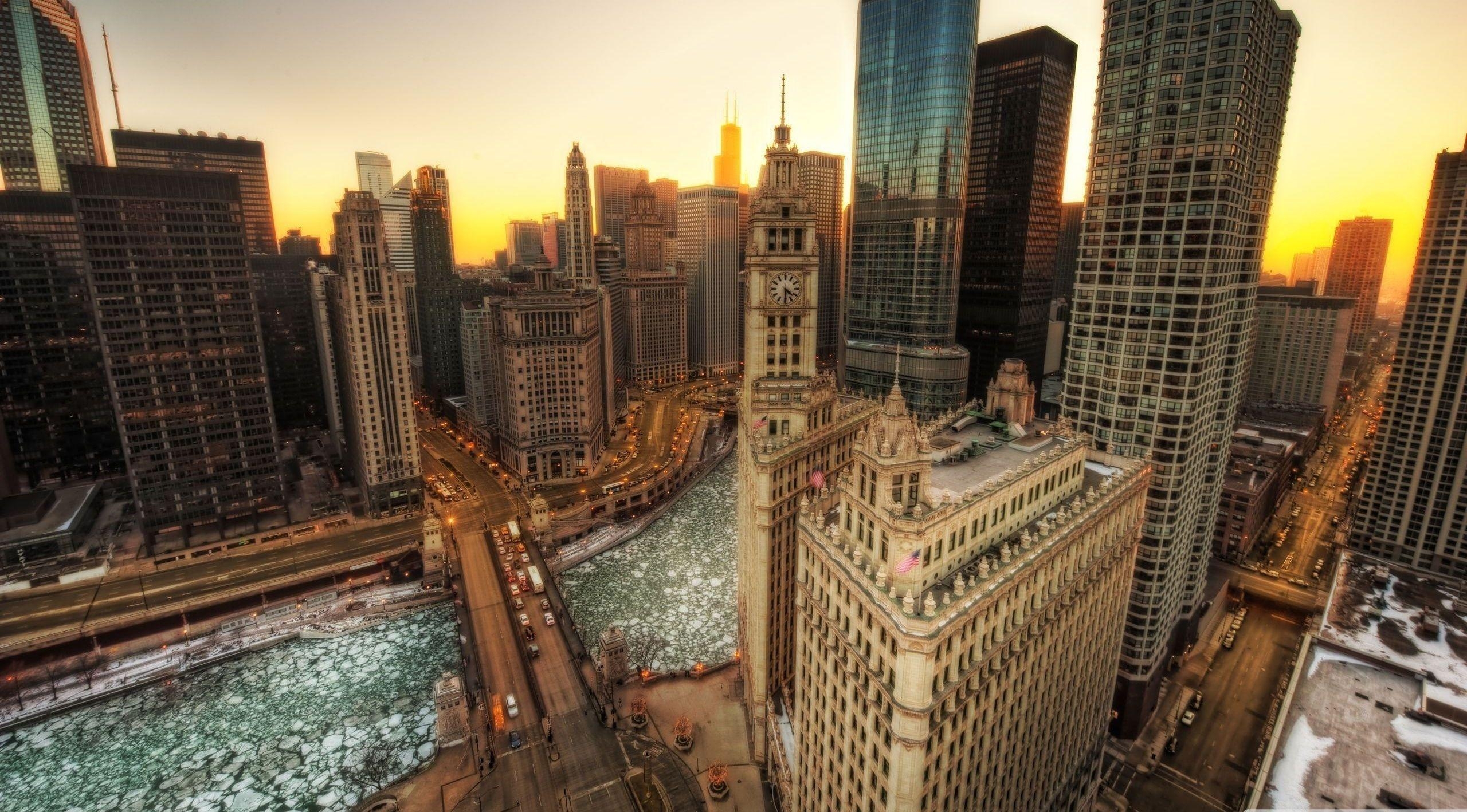 Chicago Bild, Stadtszene, Architektur, Skyline, Reisefotografie, 2560x1420 HD Desktop