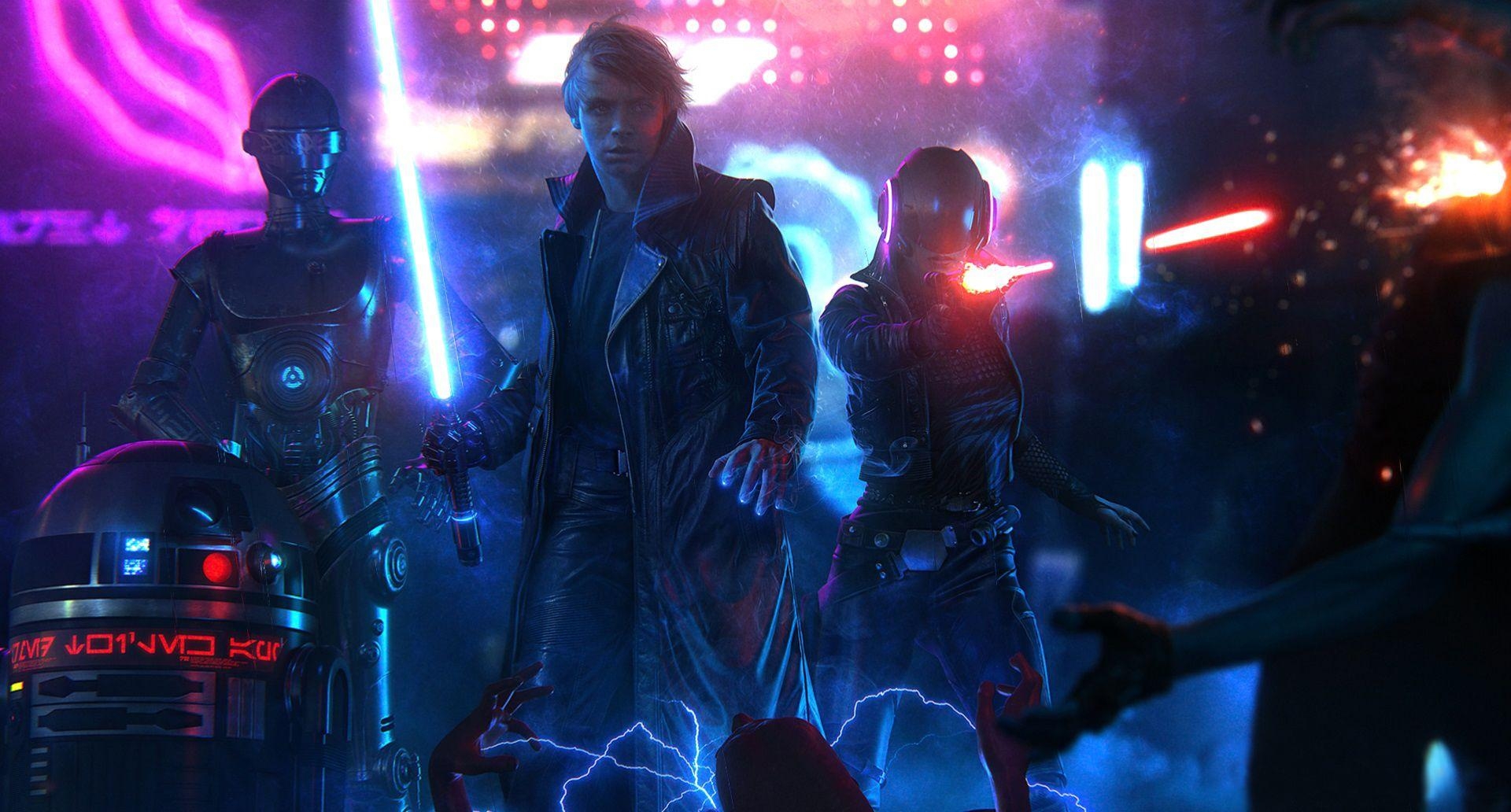 Star Wars, Blade Runner, Luke Skywalker, Animiert, Film, 1920x1040 HD Desktop