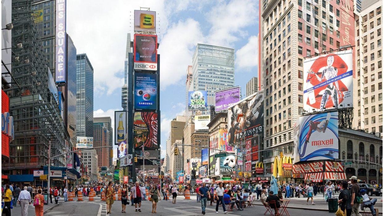 Times Square, Stadtlandschaften, New York, 1080p, Reisen, 1250x700 HD Desktop