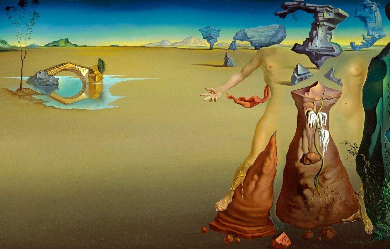 Surrealismus, Salvador Dalí, Kunstwerk, Bild, Oase, 1340x850 HD Desktop