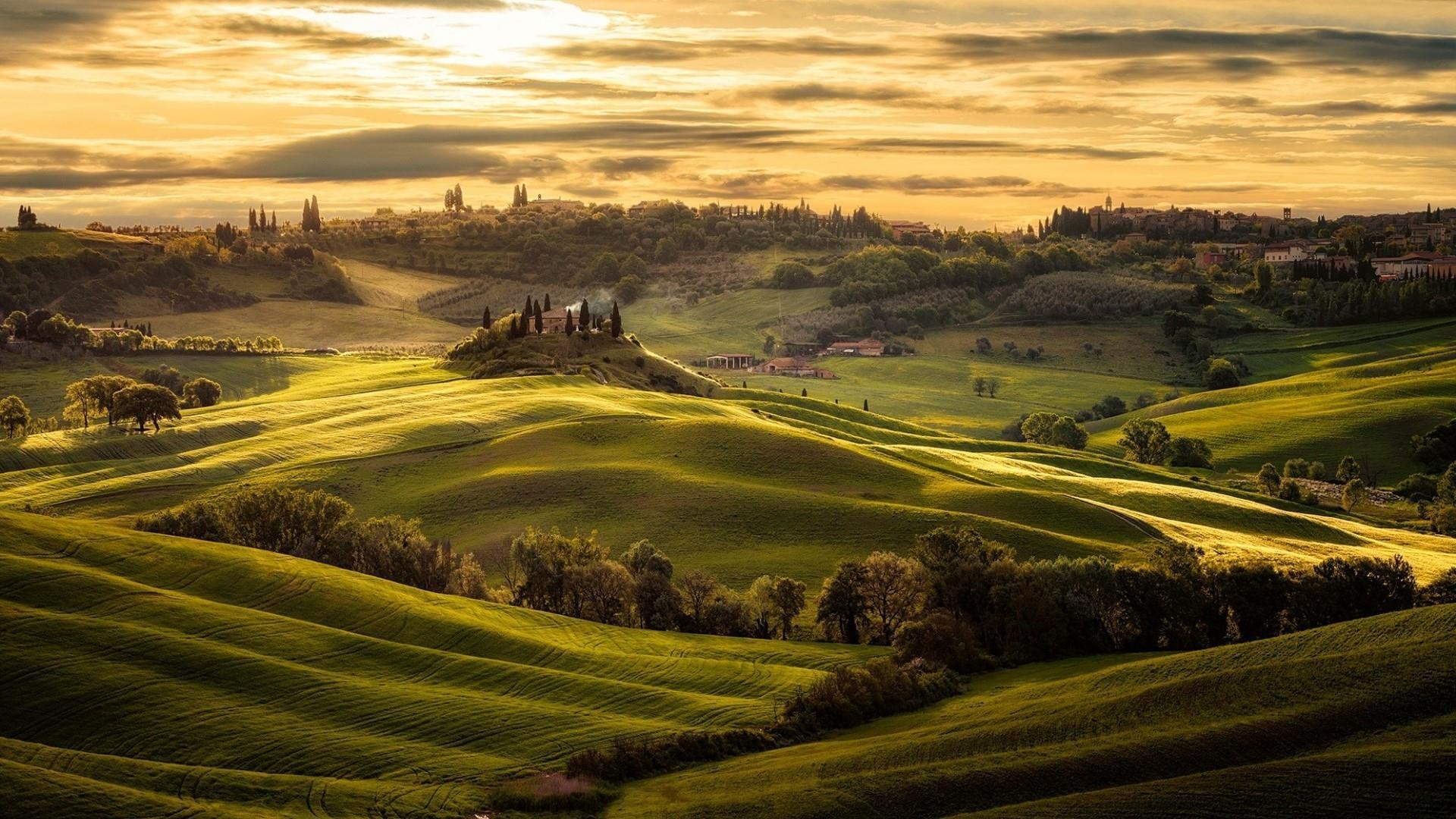 Toskana, Val d'Orcia, Hügel, Italien, Reisen, 1920x1080 Full HD Desktop