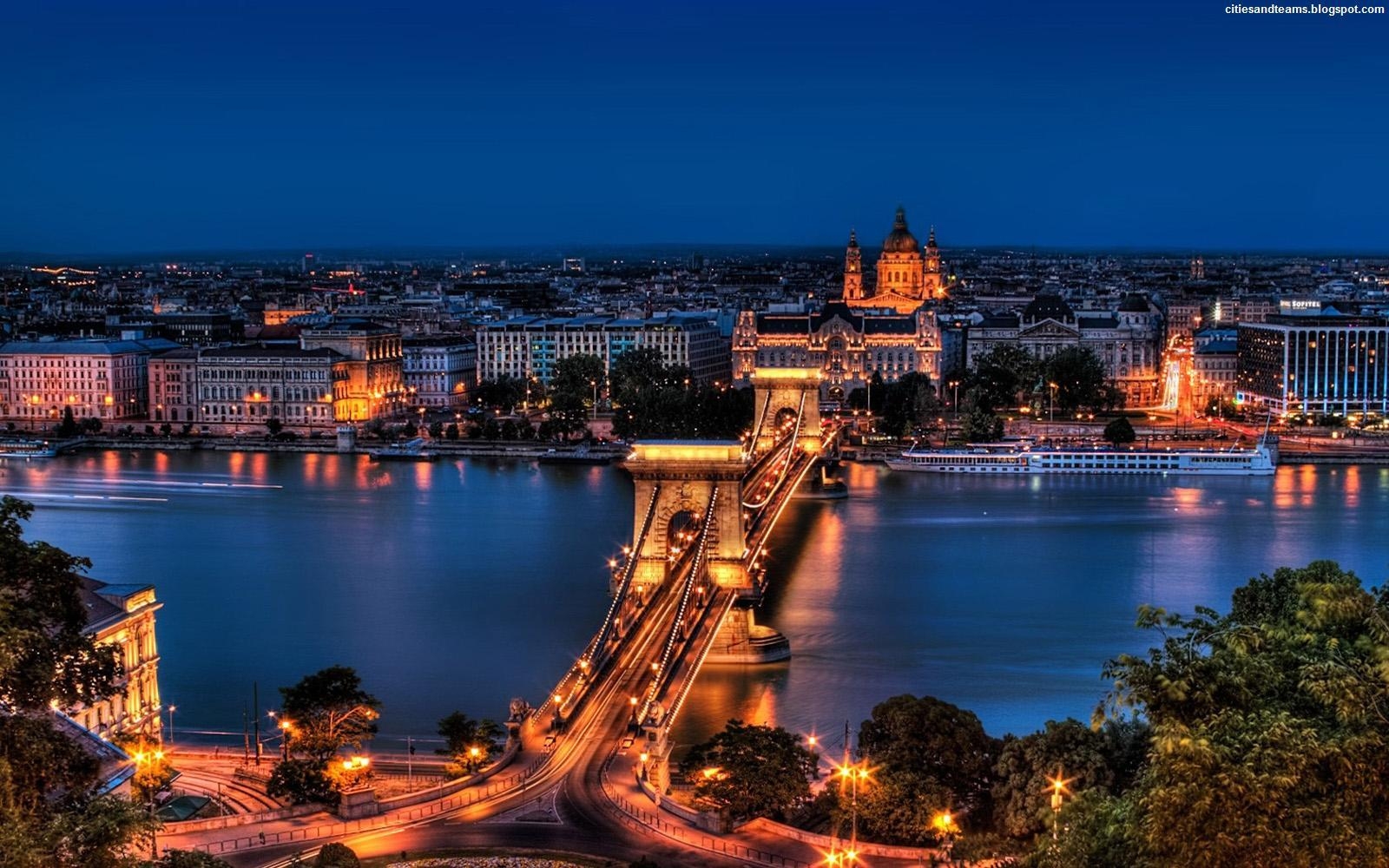 Budapest, Nacht, Hauptstadt, Ungarn, HD, 1600x1000 HD Desktop