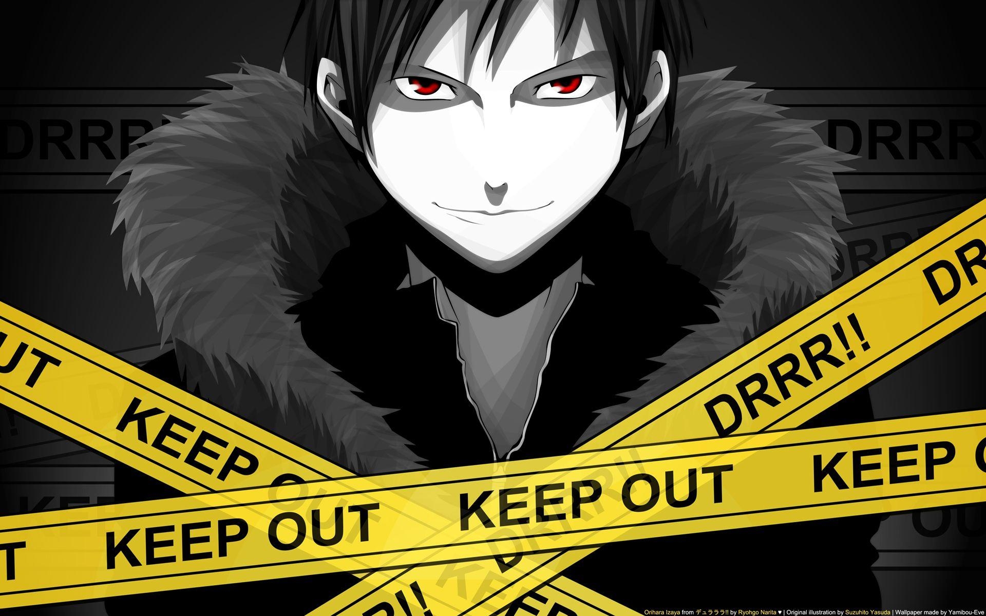 Durarara, Orihara Izaya, Anime-Jungen, Polizei, Tape, 1920x1200 HD Desktop