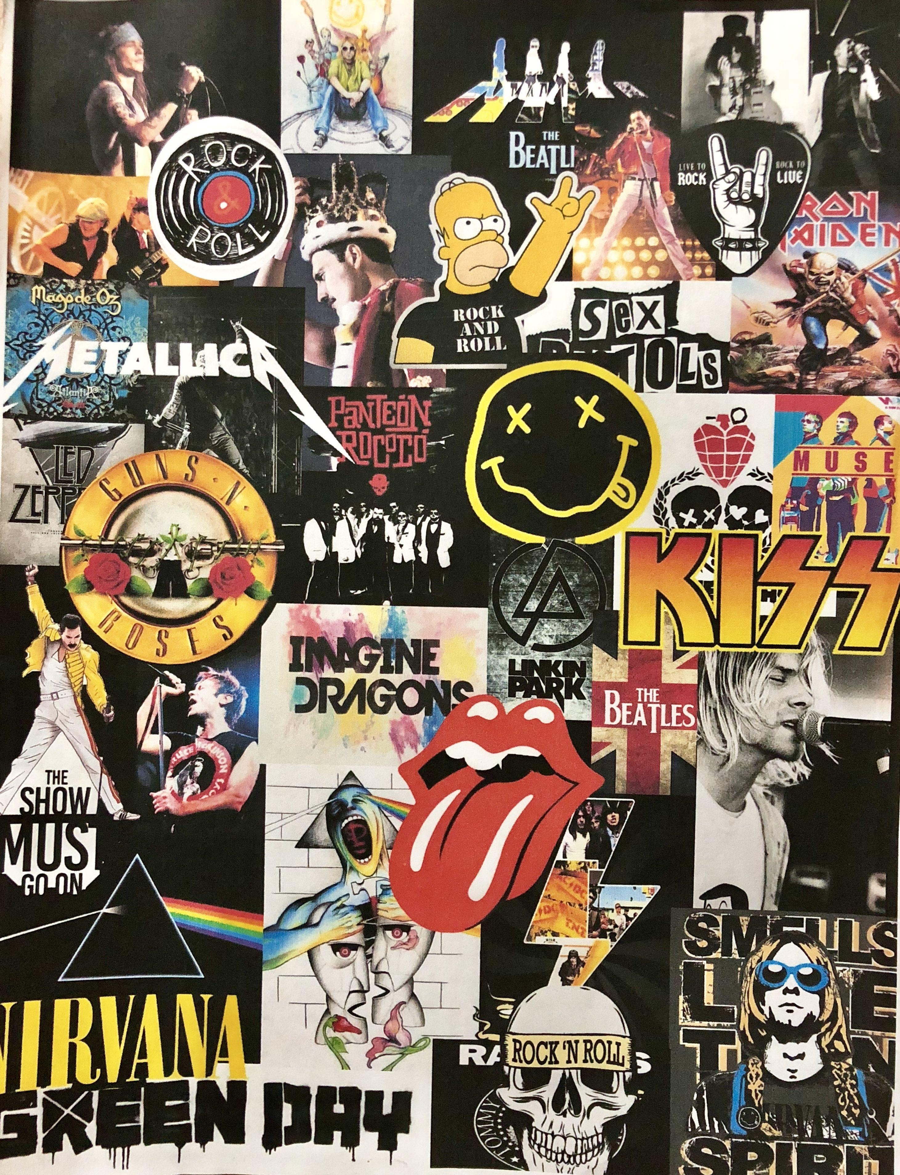 Rock and Roll, Band, Poster, Logos, Hintergrund, 2930x3820 4K Handy