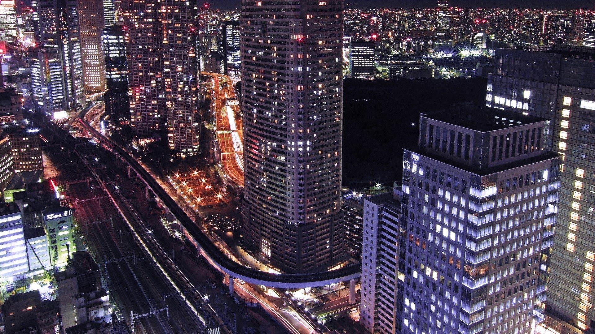 Seoul bei Nacht, Südkorea, Skyline, Nachtleben, Beleuchtung, 1920x1080 Full HD Desktop